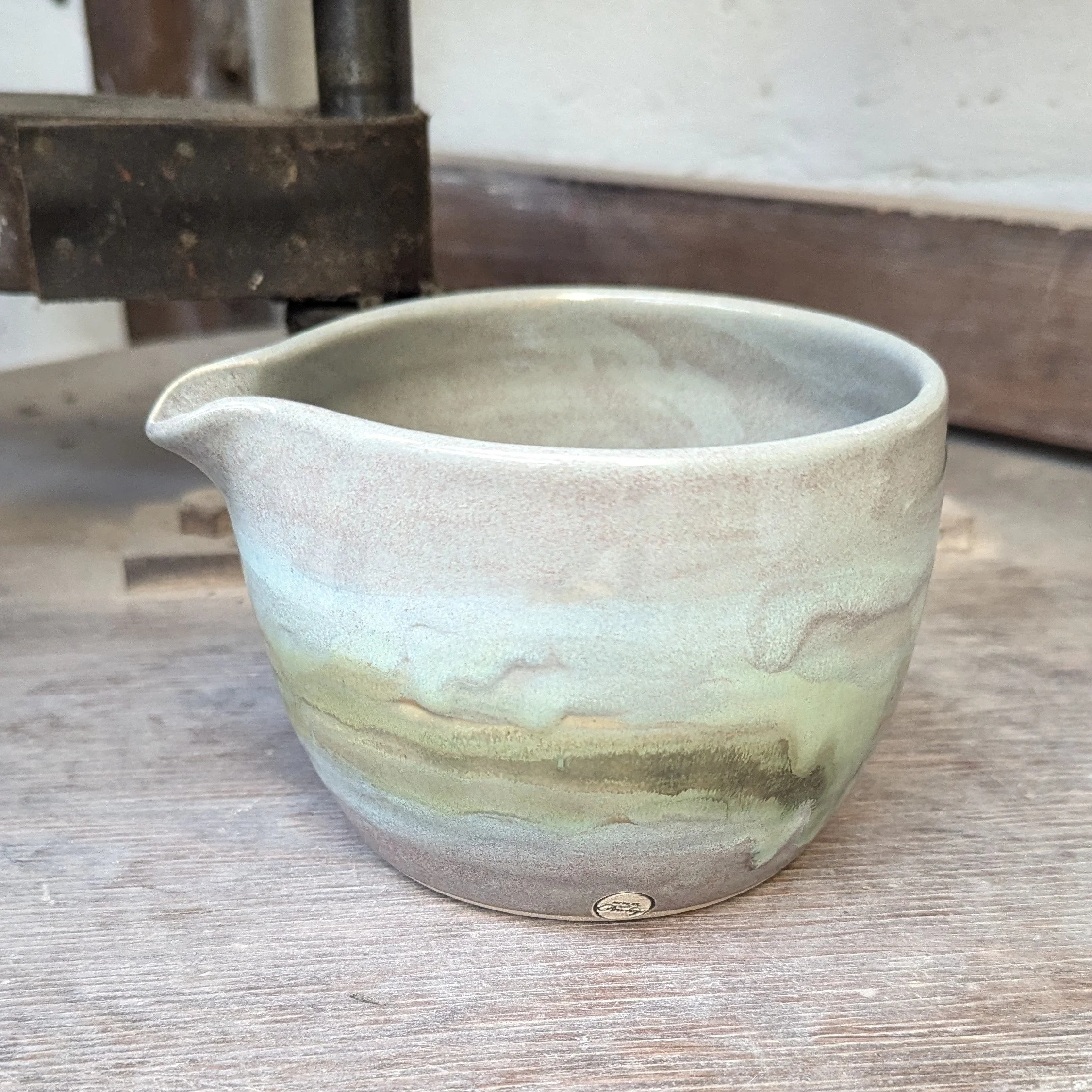 Pottery Matcha Set, Matcha bowl, Matcha whisk holder, chasen stand, ceramic pouring bowl, serving bowl handmade, mixing bowl with spout