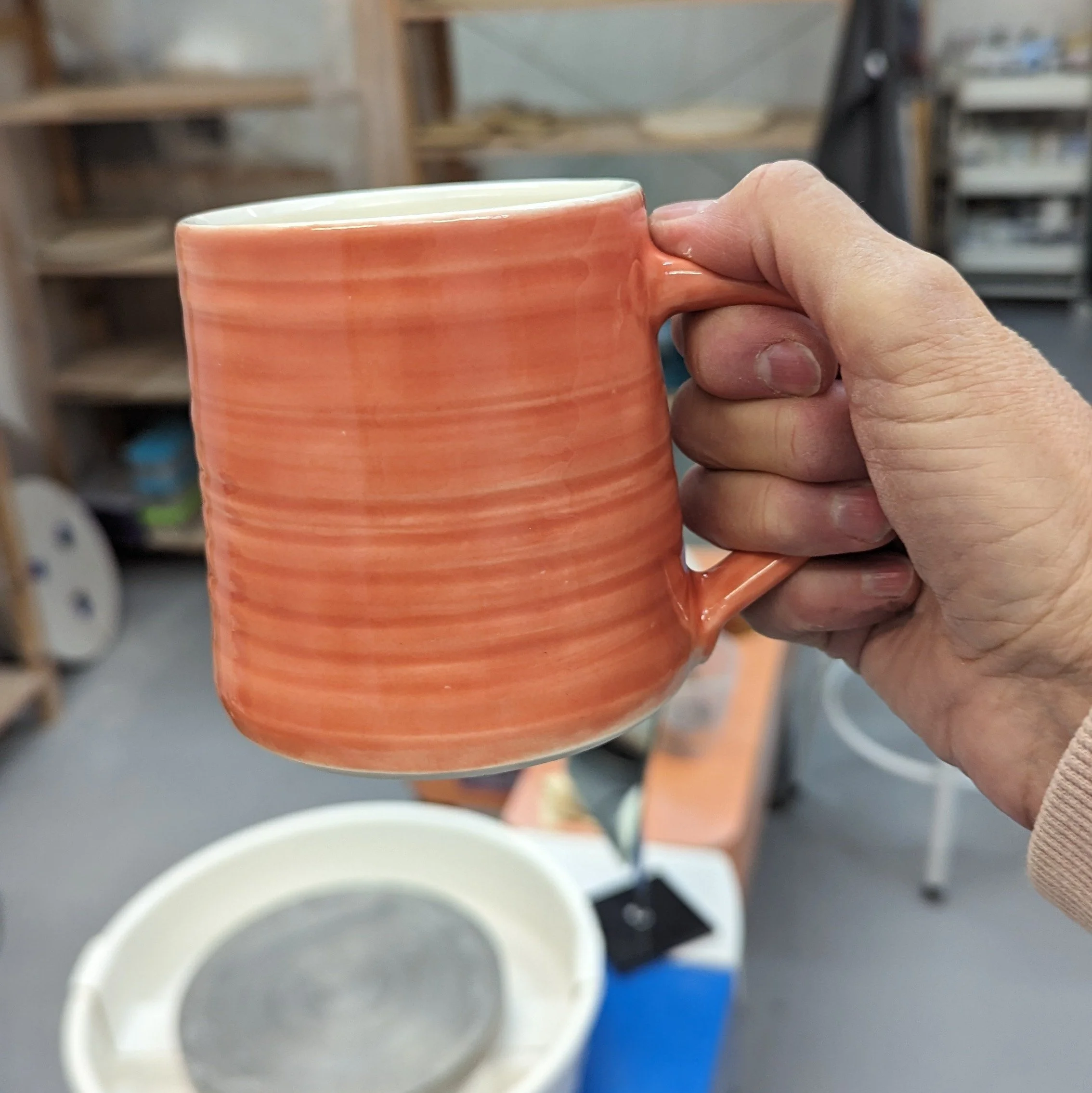 Ceramic Mug Handmade Coral