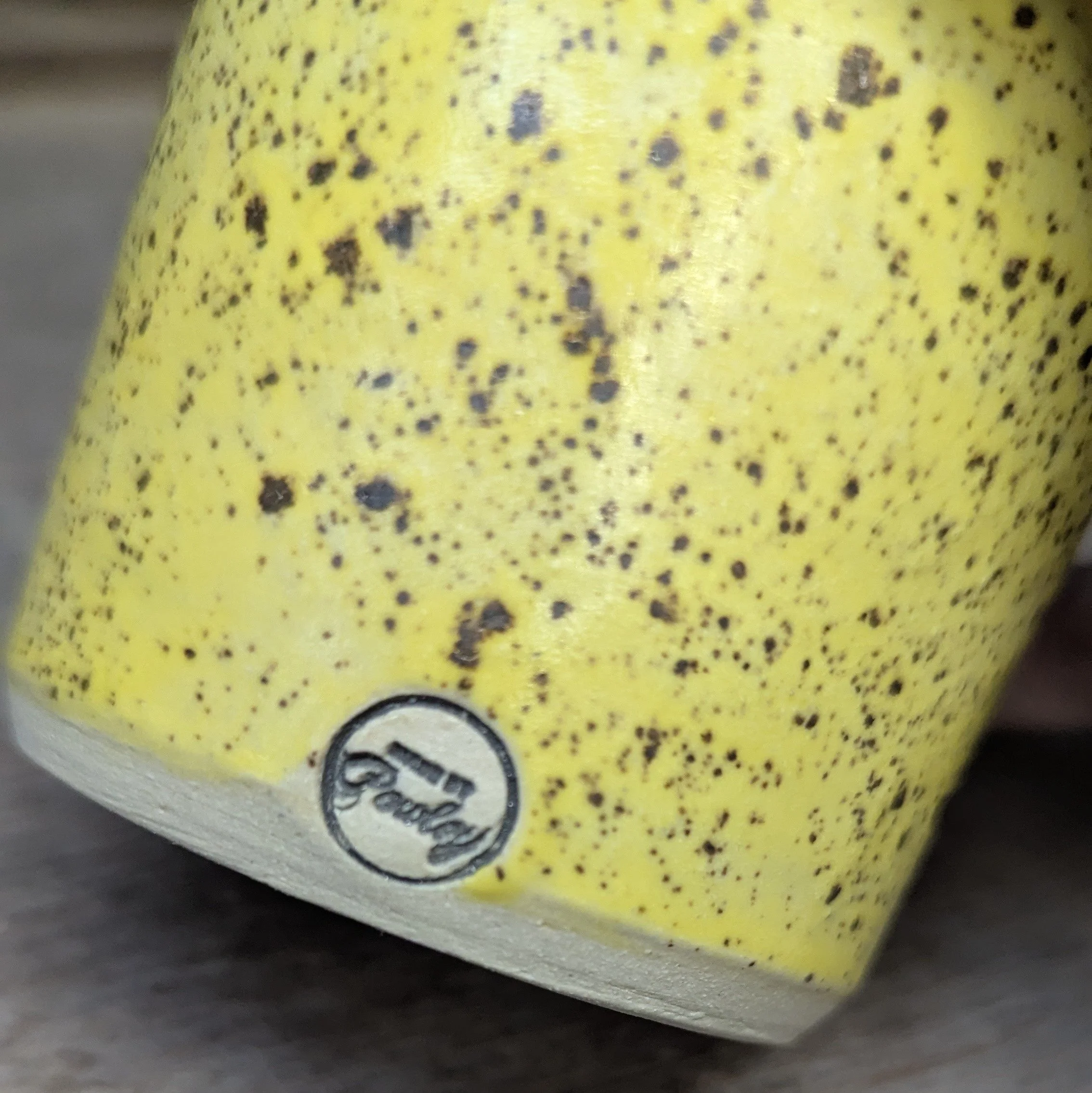 MadeByPowley Pottery olive oil bottle yellow