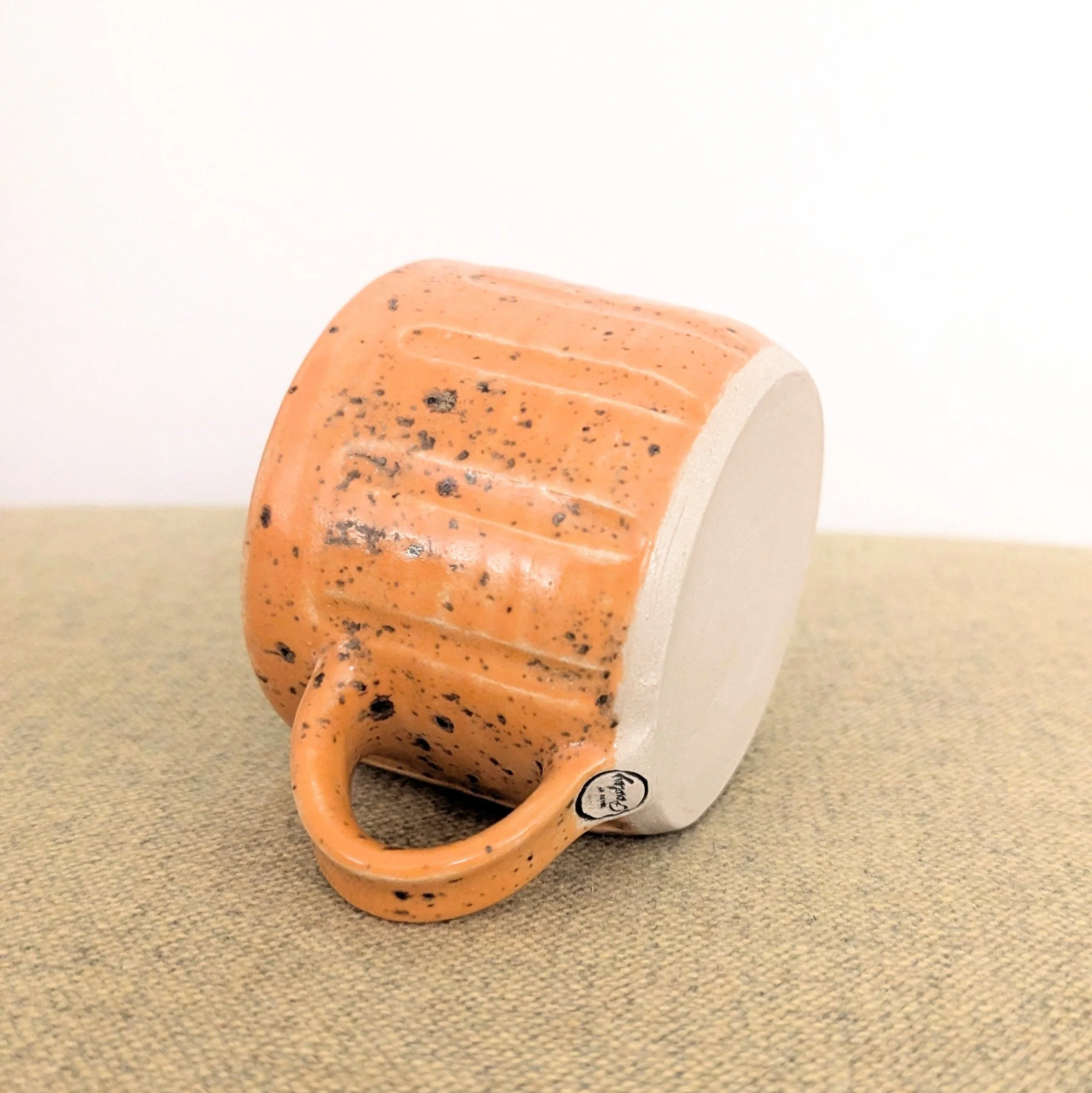 Orange handmade mug