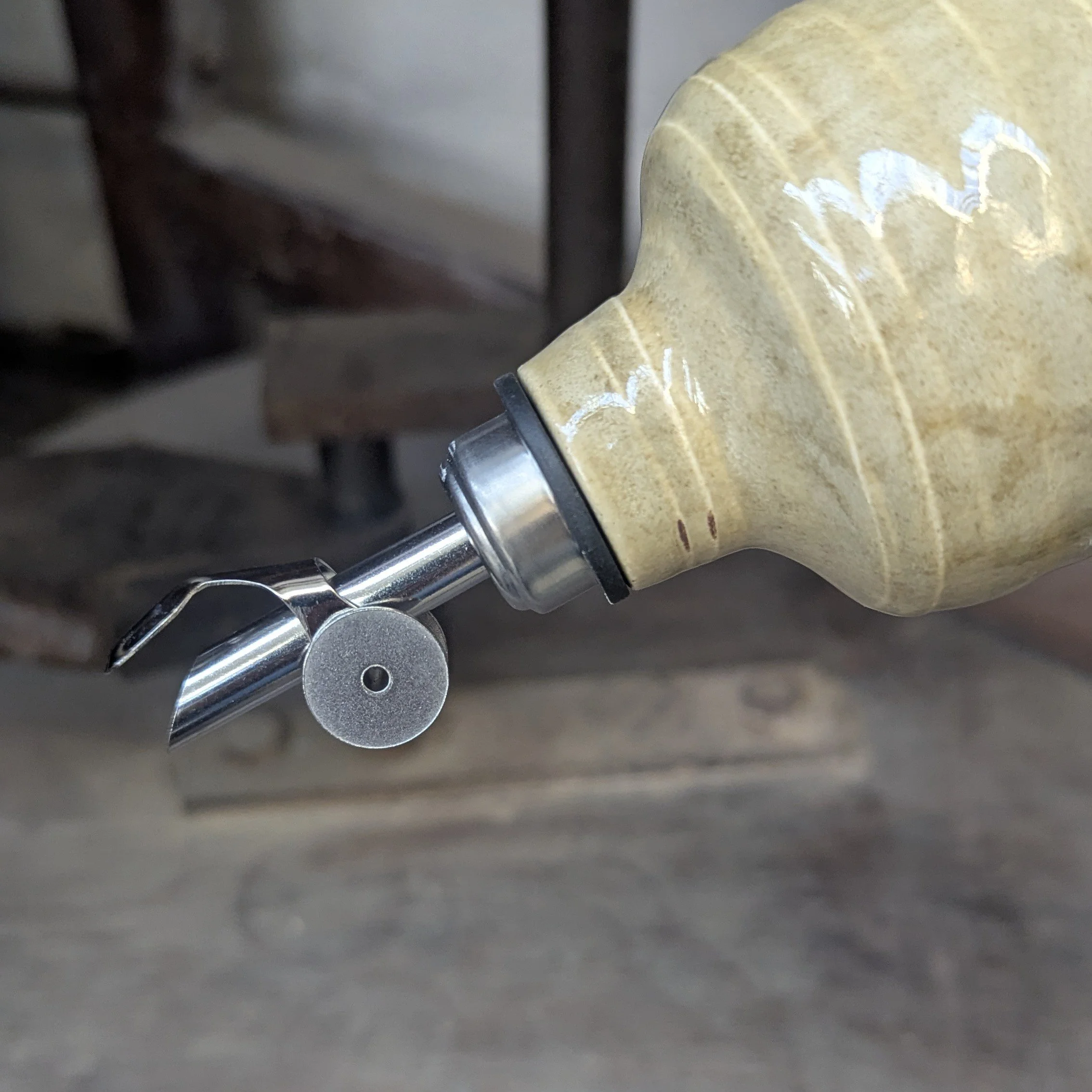 Pottery Oil bottle with pouring spout