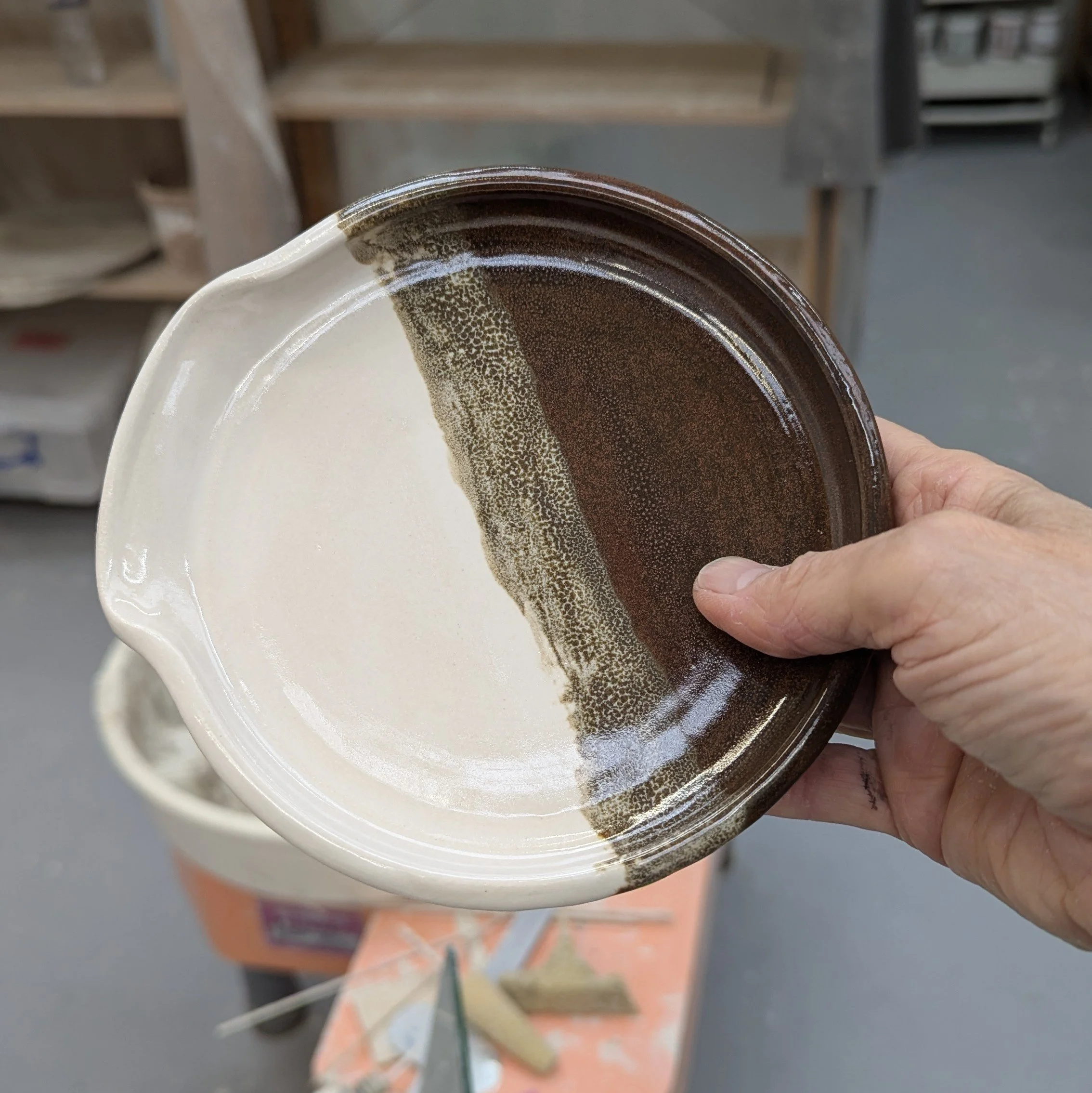 Large Pottery Spoon Rest Soap Dish