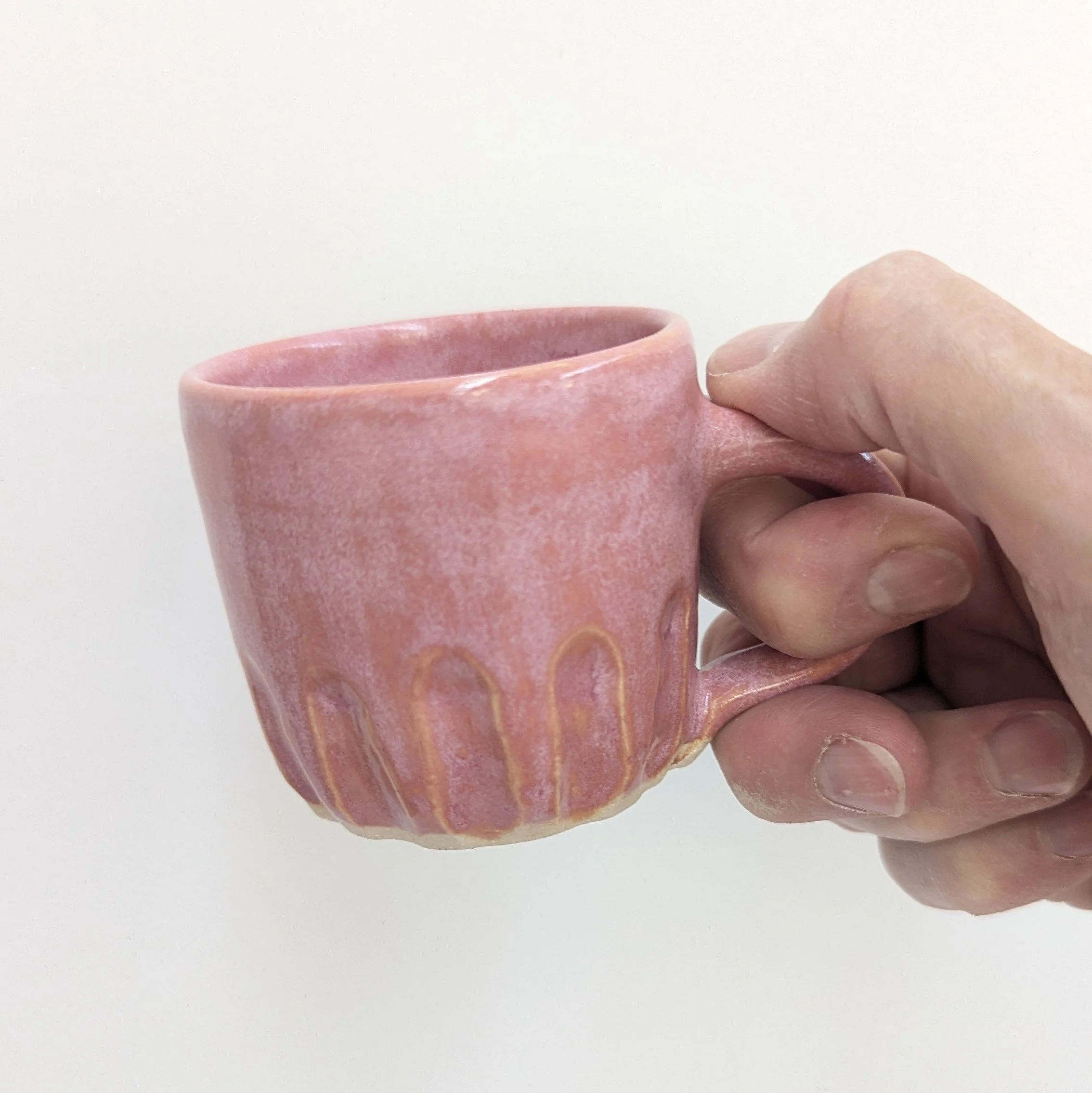 Espresso cups set of 2 - carved