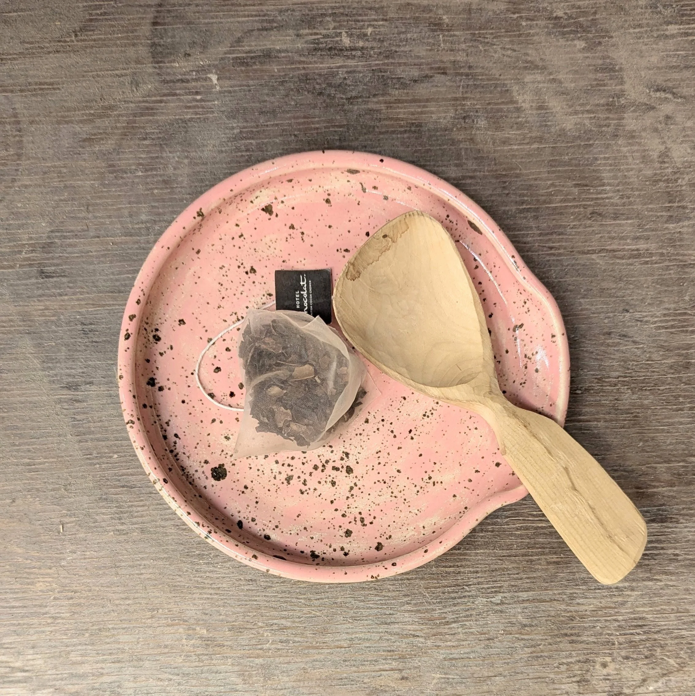 Large Speckled Pink Spoon Rest
