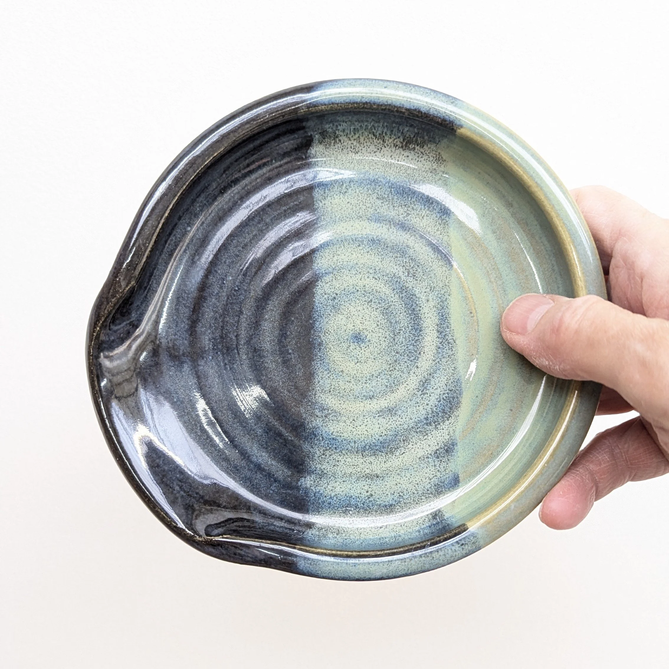 Pottery Spoon Holder - 3 Tone Landscape