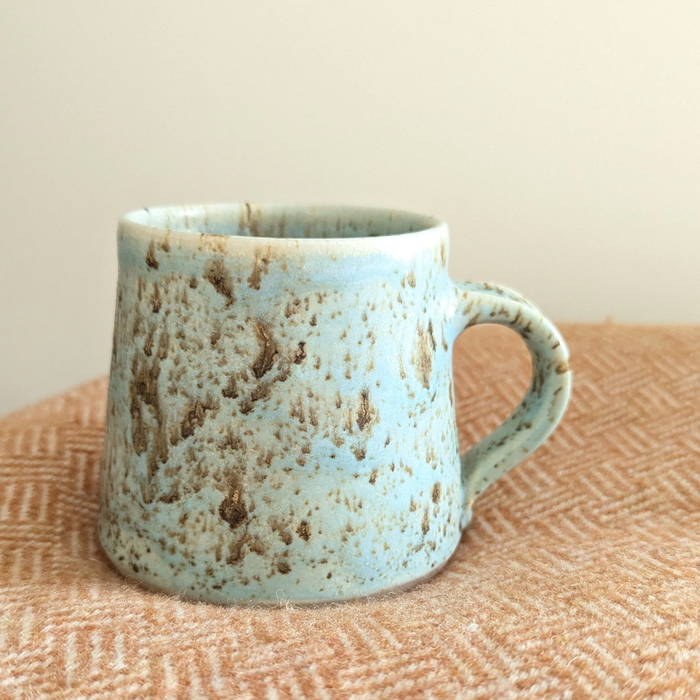Ceramic mug handmade turquoise