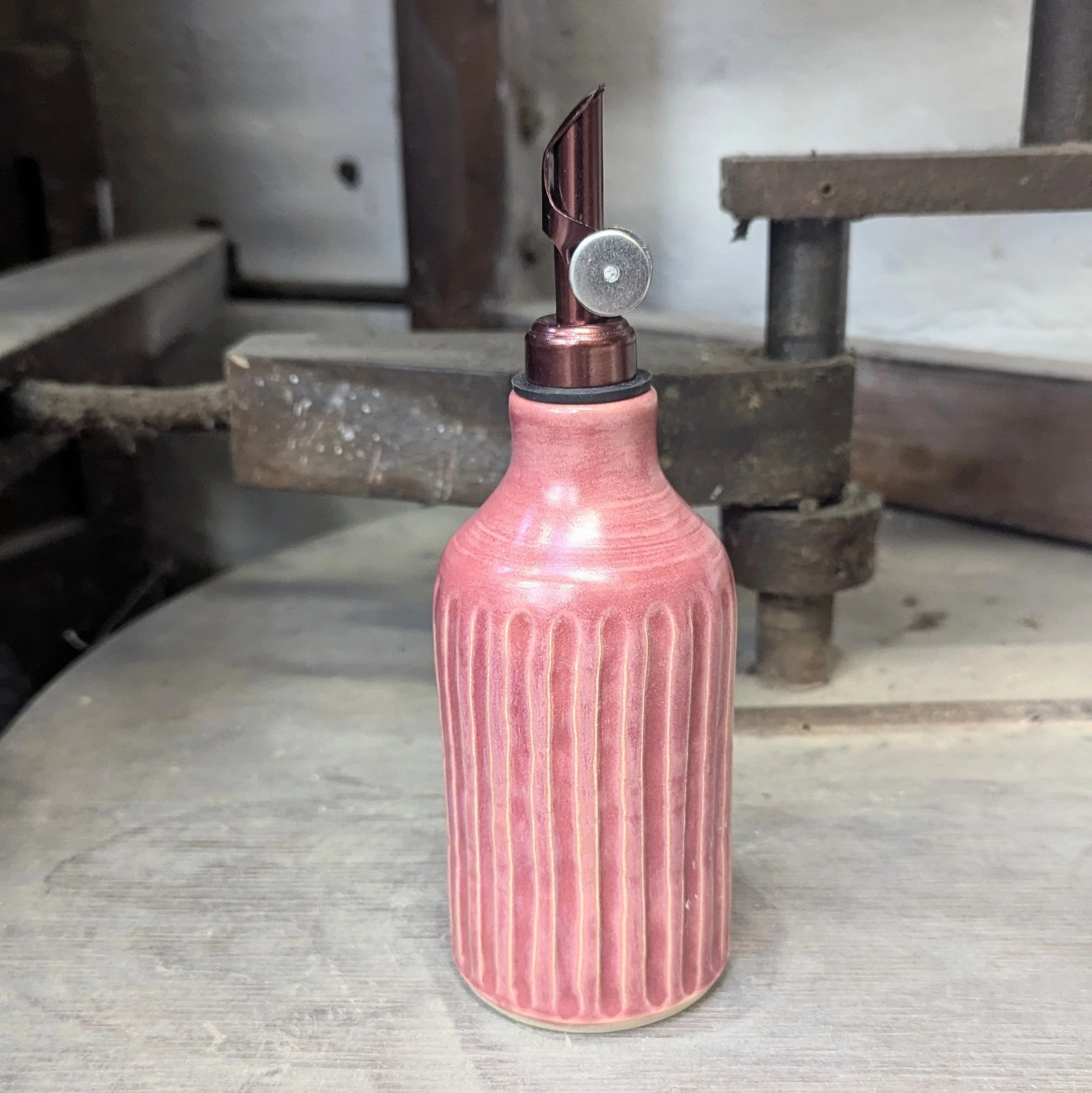 Oil Cruet in light cranberry
