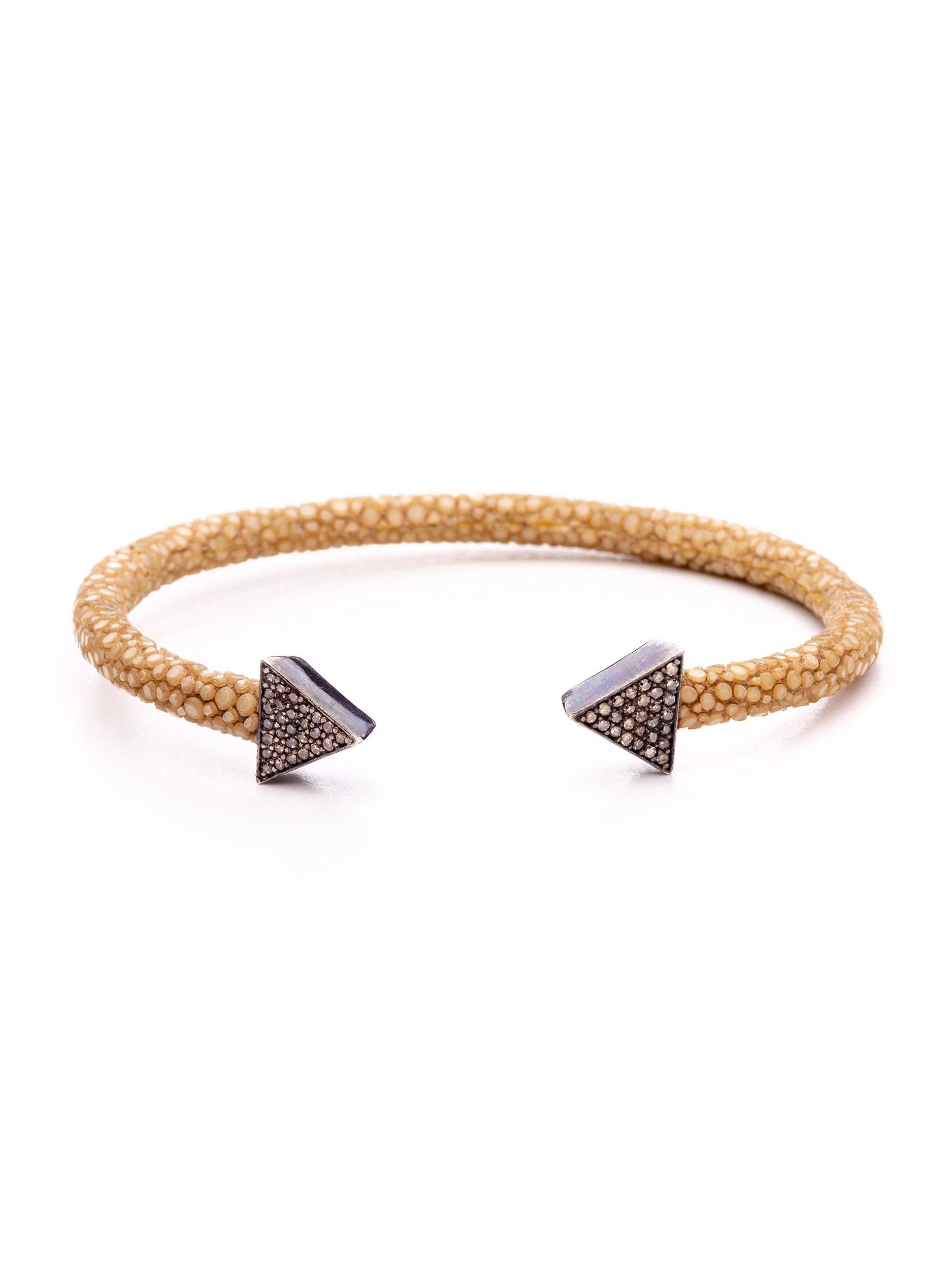 Diamond Triangle Tip Beige Stingray Bracelet