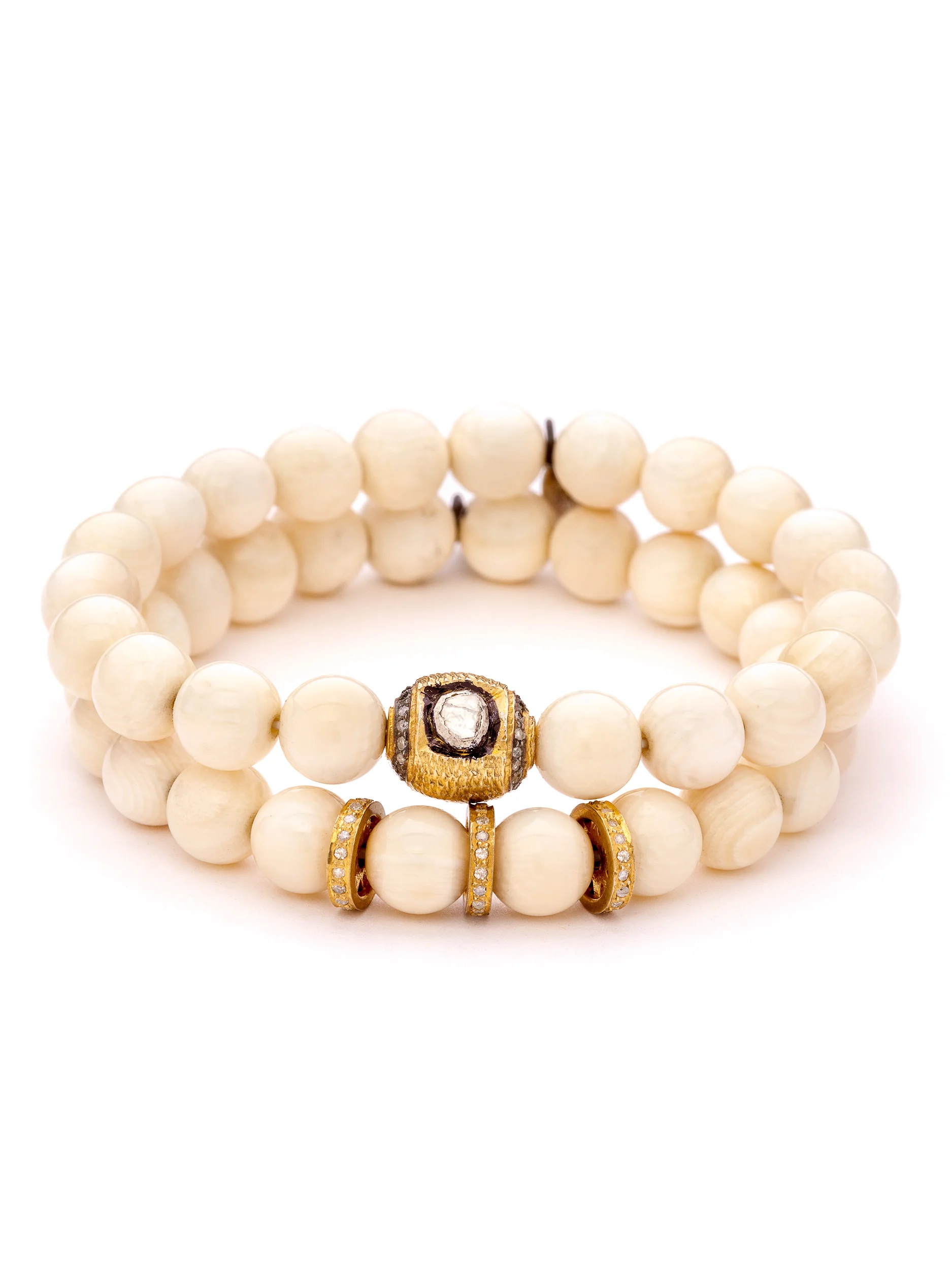 8mm Mammoth Ivory Bracelet Stack