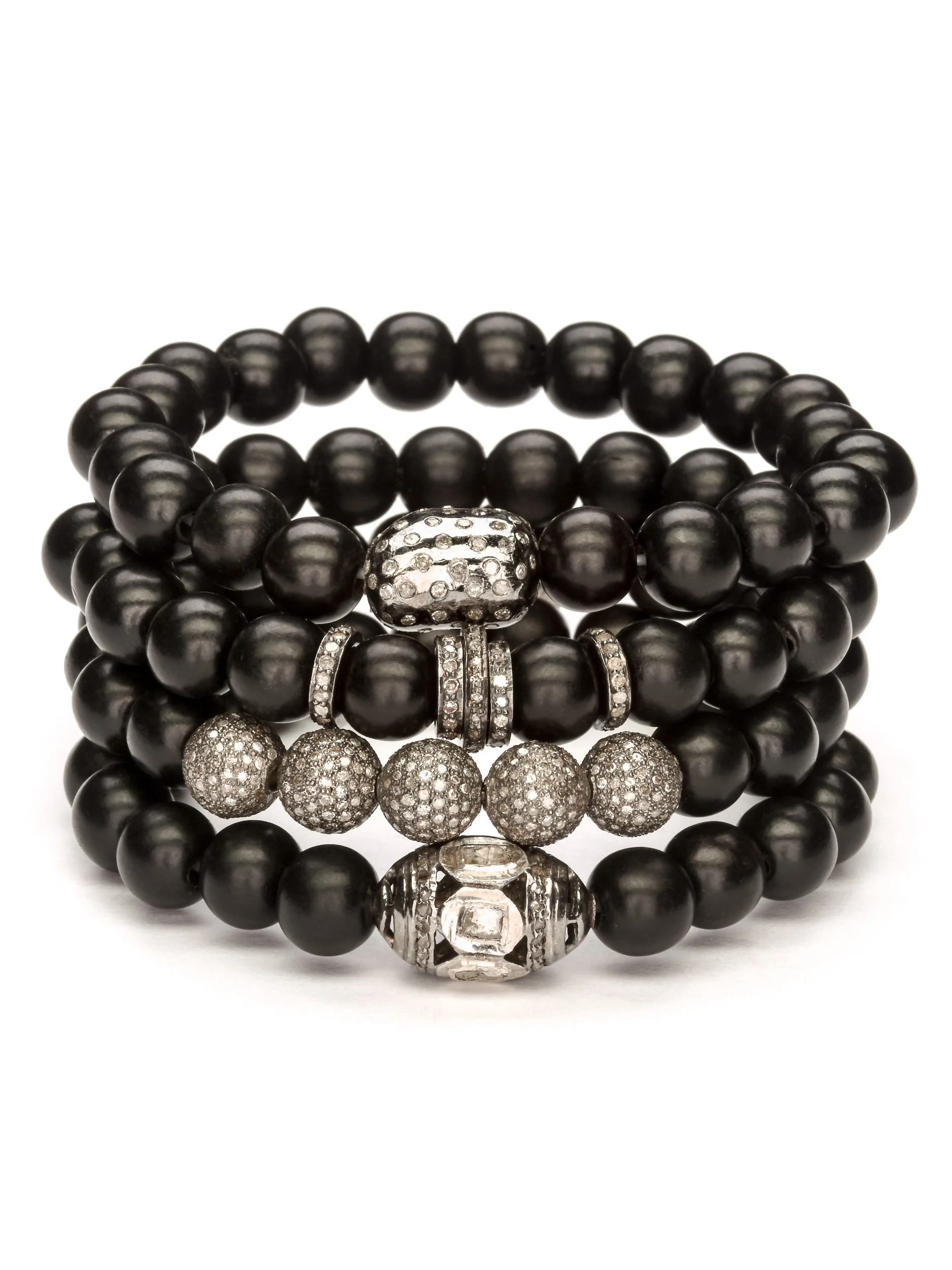 8mm Ebony Wood Bracelet Stack