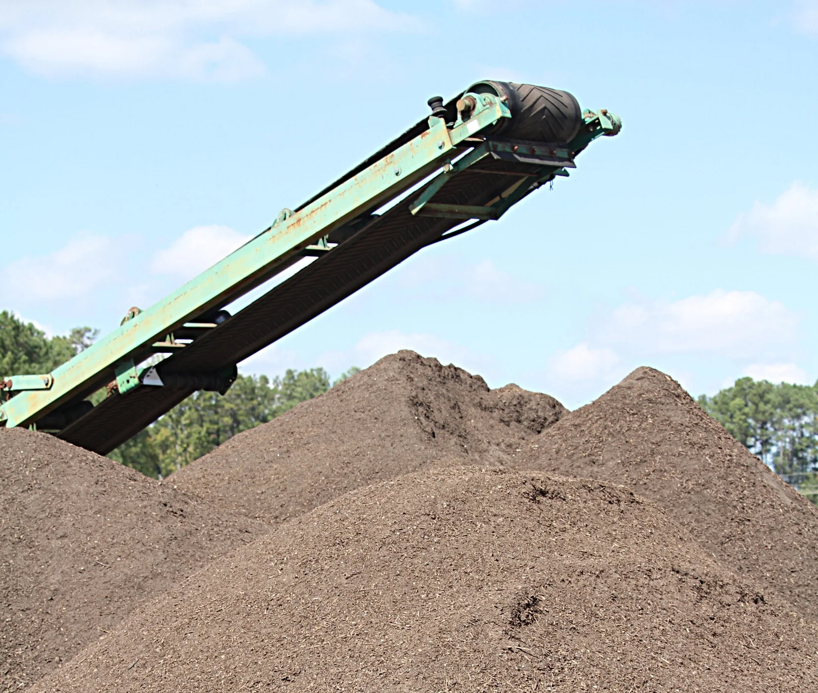 Finished compost product to be returned to Compost House customers, bagged in DirtBags for retail sales, or sold to farmers to grow organic produce.