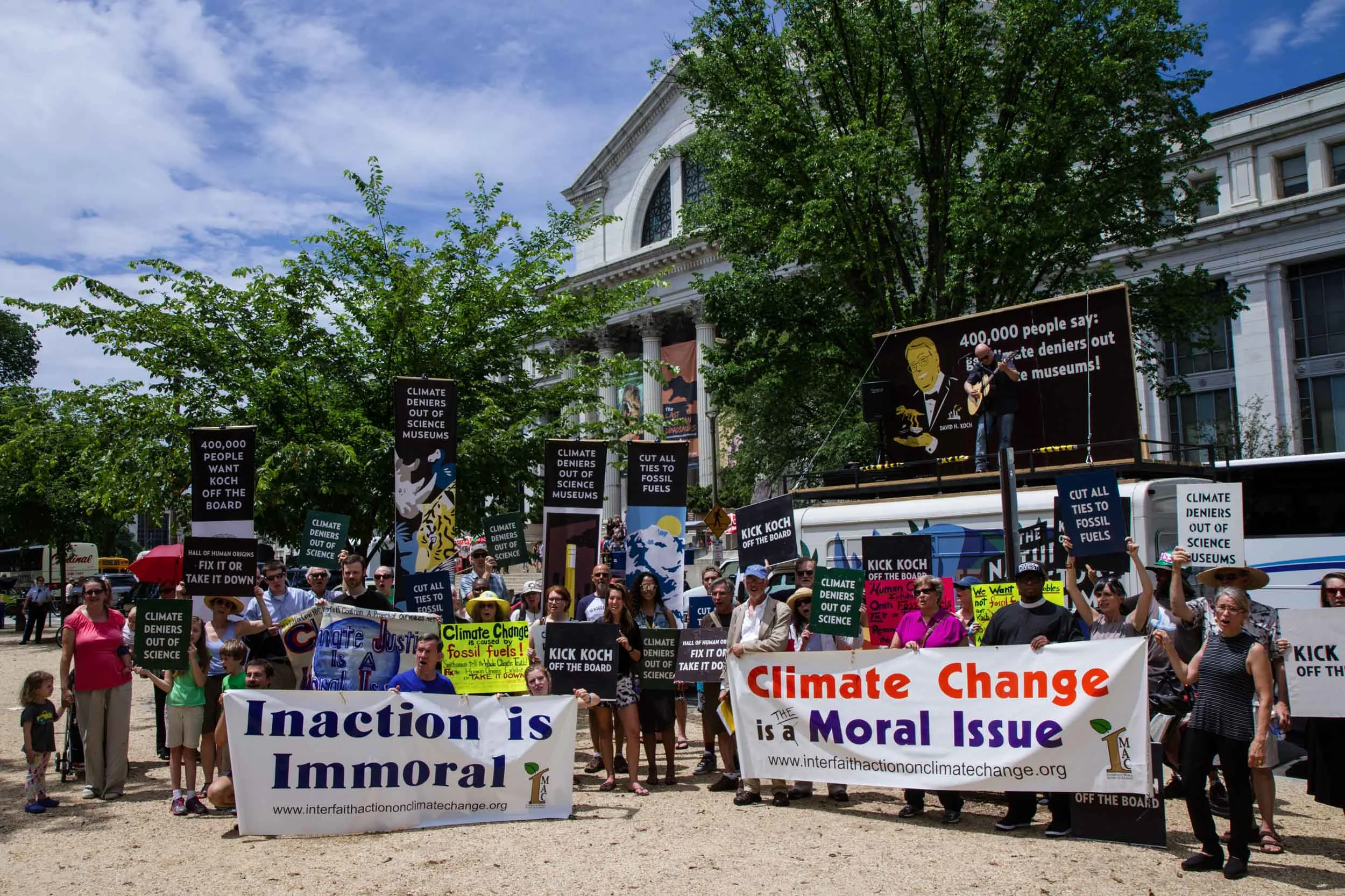 2015 NHM action appealing to the Smithsonian Museum in Washington, DC to in regards to the problematic Koch sponsored exhibition "Hall of Human Origins".