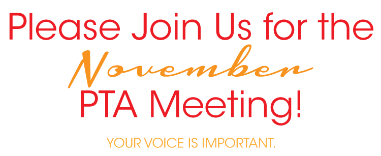 MARK YOUR CALENDAR | PTA Meeting THIS Thursday, November 21st!