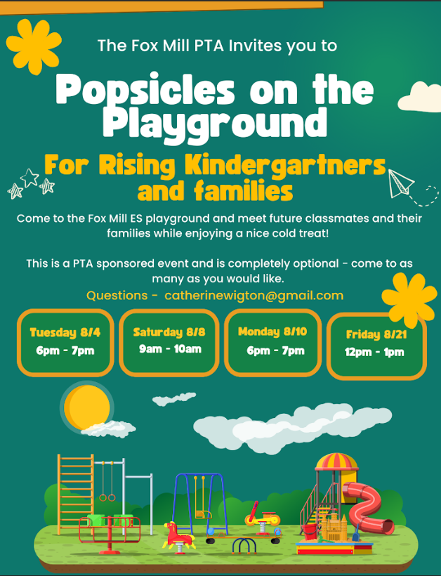 Got a rising kindergartener? Join us for Popsicles on the Playground! 