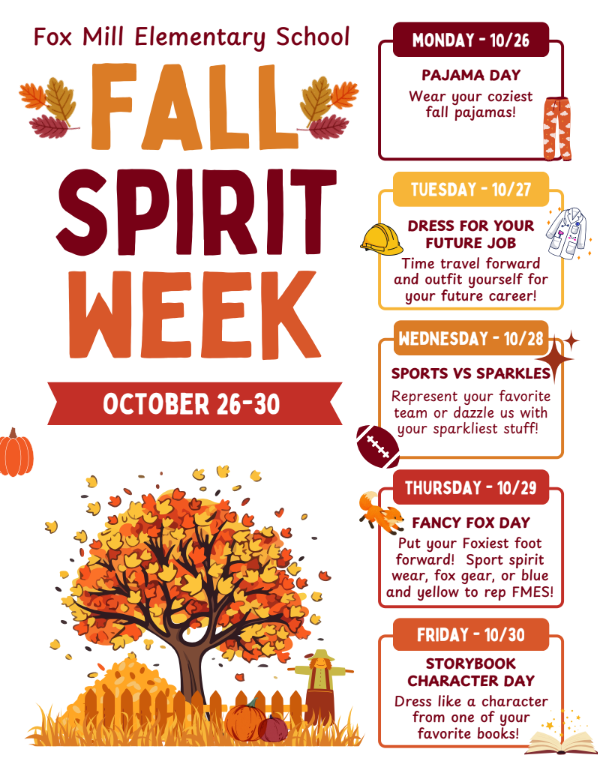 Spirit Week: October 26th-30th!
