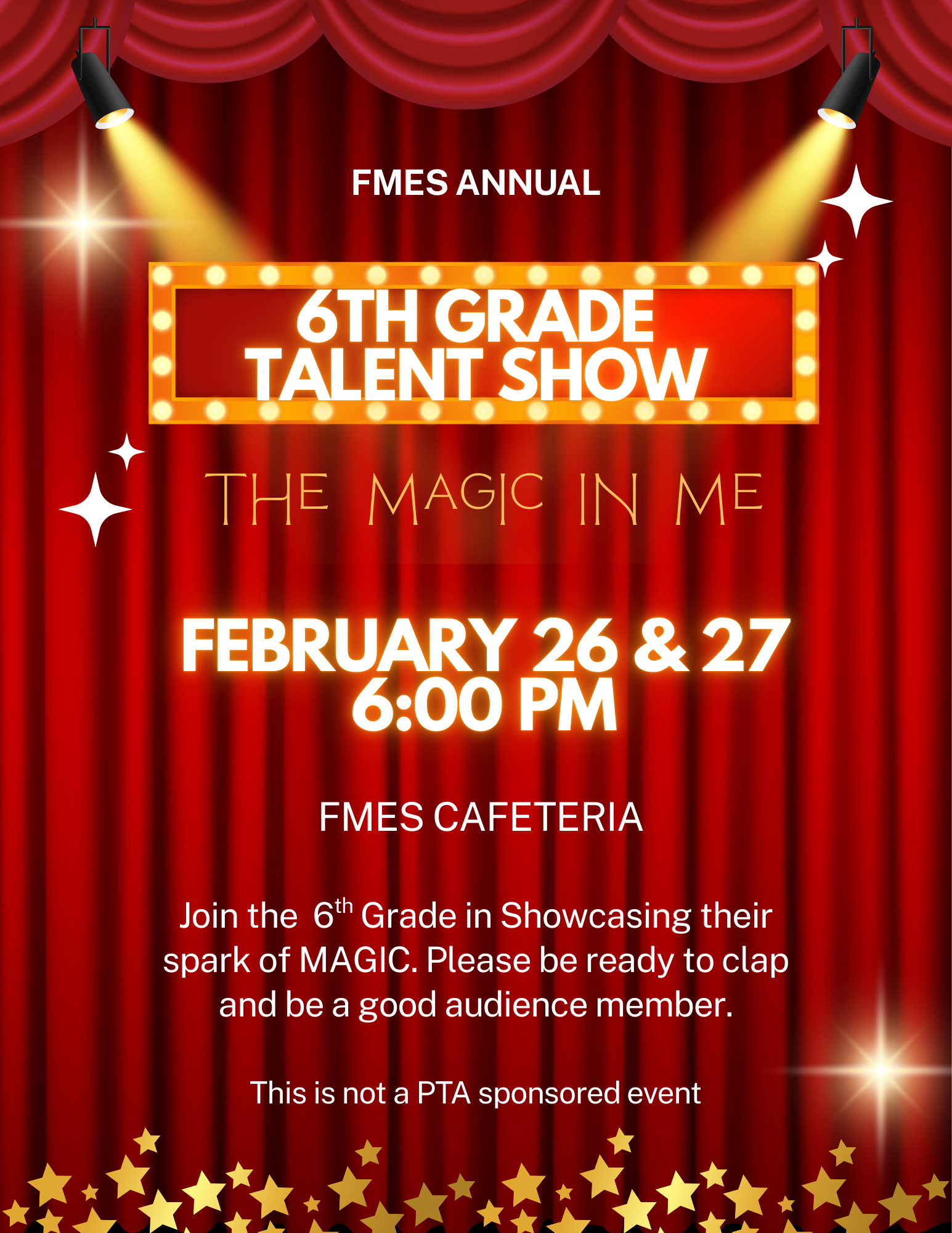6th Grade Talent Show: Choose from TWO performances 2/26 &amp; 2/27!