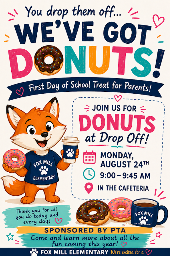 Parents: Join the PTA for "Donuts at Drop off"!