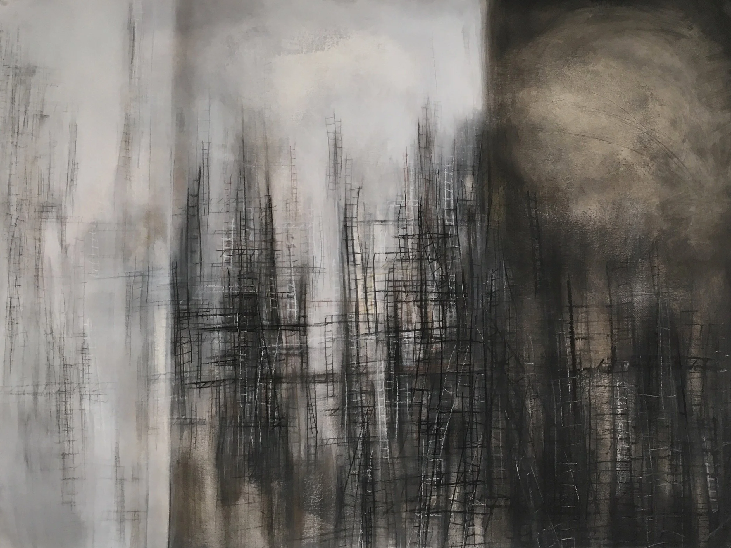 Traveling poem, mixed media on paper, 2018