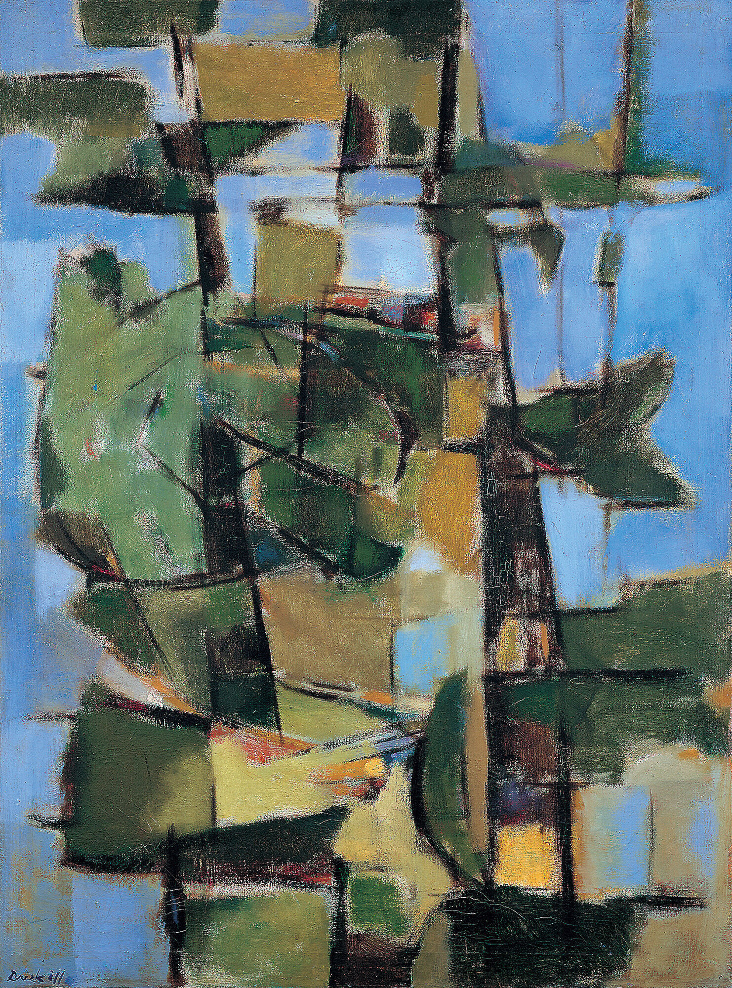  David C. Driskell (United States, 1931–2020),  Young Pines Growing , 1959, oil on canvas, 40 3/4 x 30 3/4 inches. Clark Atlanta University Art Museum, John Hope Franklin Purchase Award. © Estate of David C. Driskell 