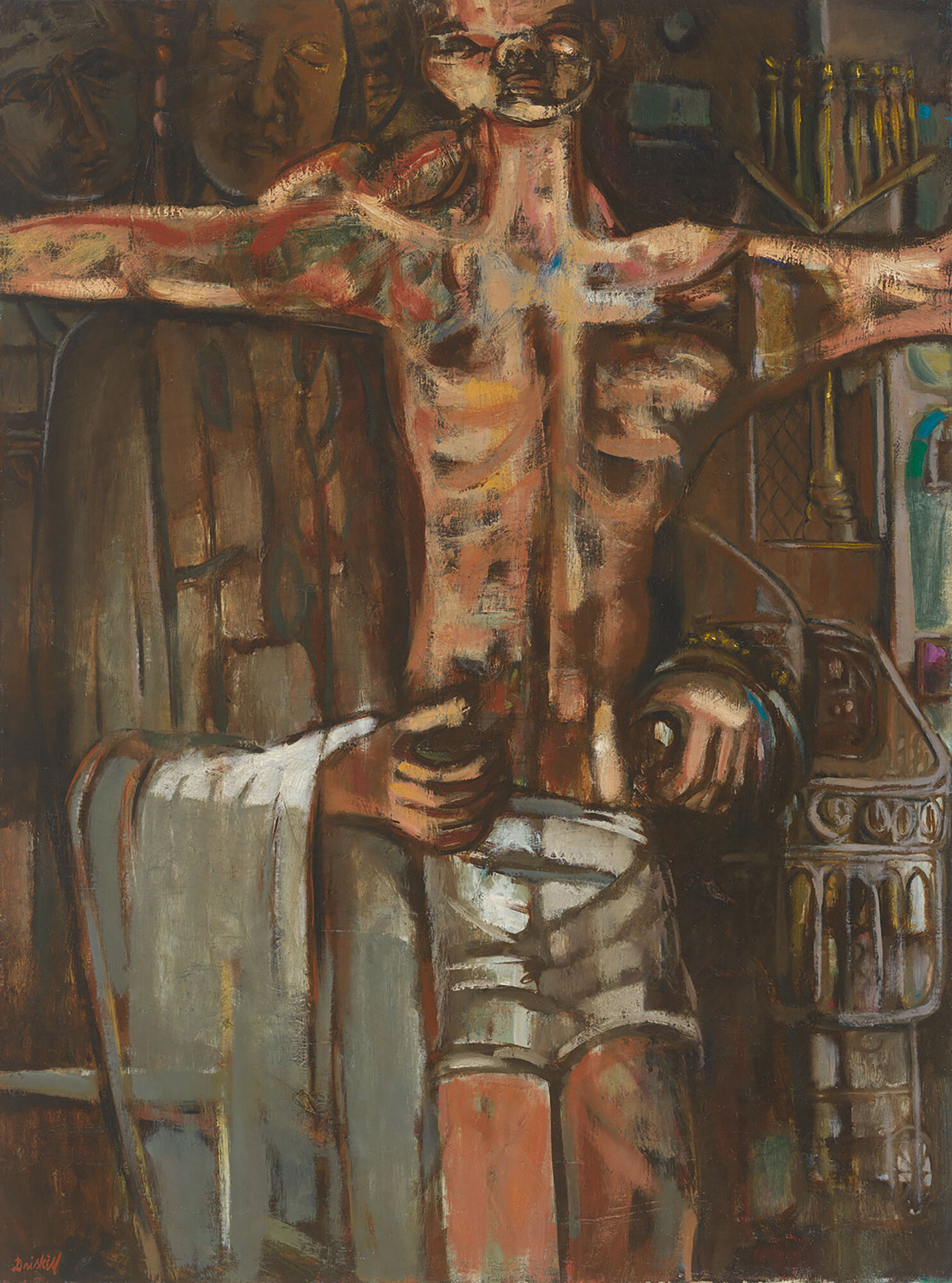  David C. Driskell (United States, 1931–2020),  Behold Thy Son , 1956, oil on canvas, 40 x 30 inches. Collection of the Smithsonian National Museum of African American History and Culture, Washington, DC. © Estate of David C. Driskell 