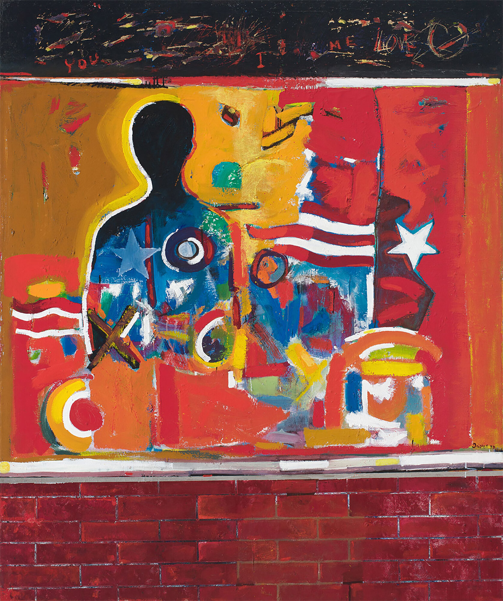  David C. Driskell (United States, 1931–2020),  Ghetto Wall #2 , 1970, oil, acrylic, and collage on linen, 60 x 50 inches. Portland Museum of Art, Maine. Museum purchase with support from the Friends of the Collection, including Anonymous (2), Charlt