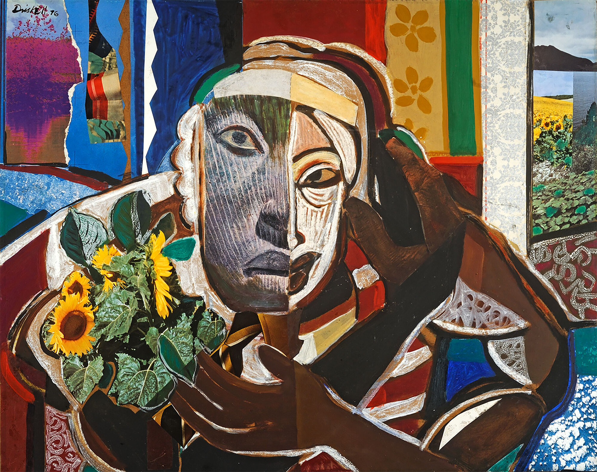  David C. Driskell (United States, 1931–2020),  Homage to Romare , 1976, collage and gouache on Masonite, 23 1/2 x 29 1/2 inches. Virginia Museum of Fine Arts, Richmond. Arthur and Margaret Glasgow Endowment, 2017.3. Photograph by Travis Fullerton. ©
