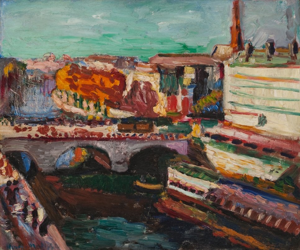Henri Matisse (France, 1869-1954), Pont St. Michel , circa 1901, oil on canvas, 18 ¼ x 22 inches. Isabelle and Scott Black Collection. Image courtesy of Meyersphoto.com