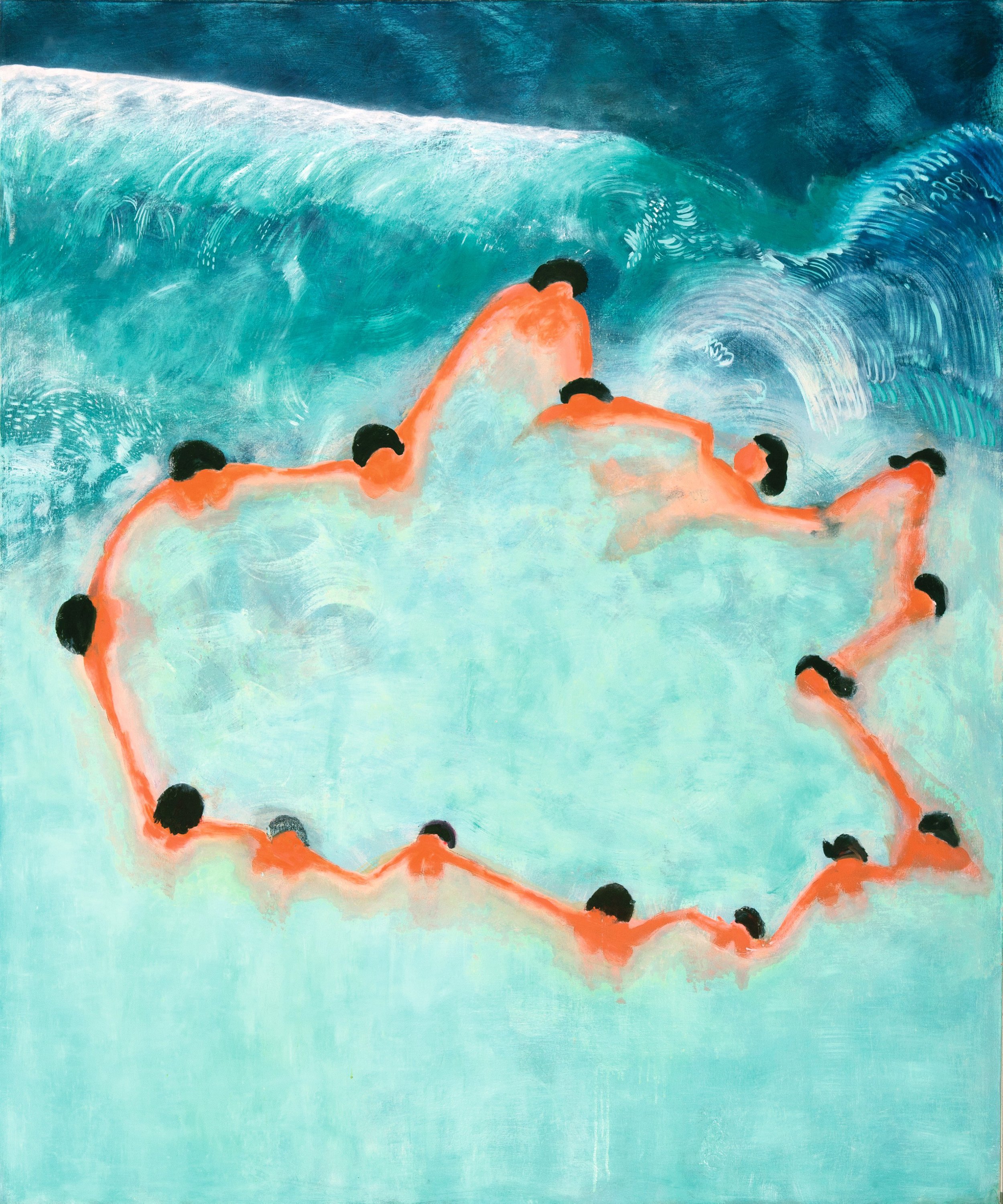  Katherine Bradford (United States, born 1942),  Group Swim,  2004, acrylic on canvas, 72 x 60 inches. Private collection © Katherine Bradford  