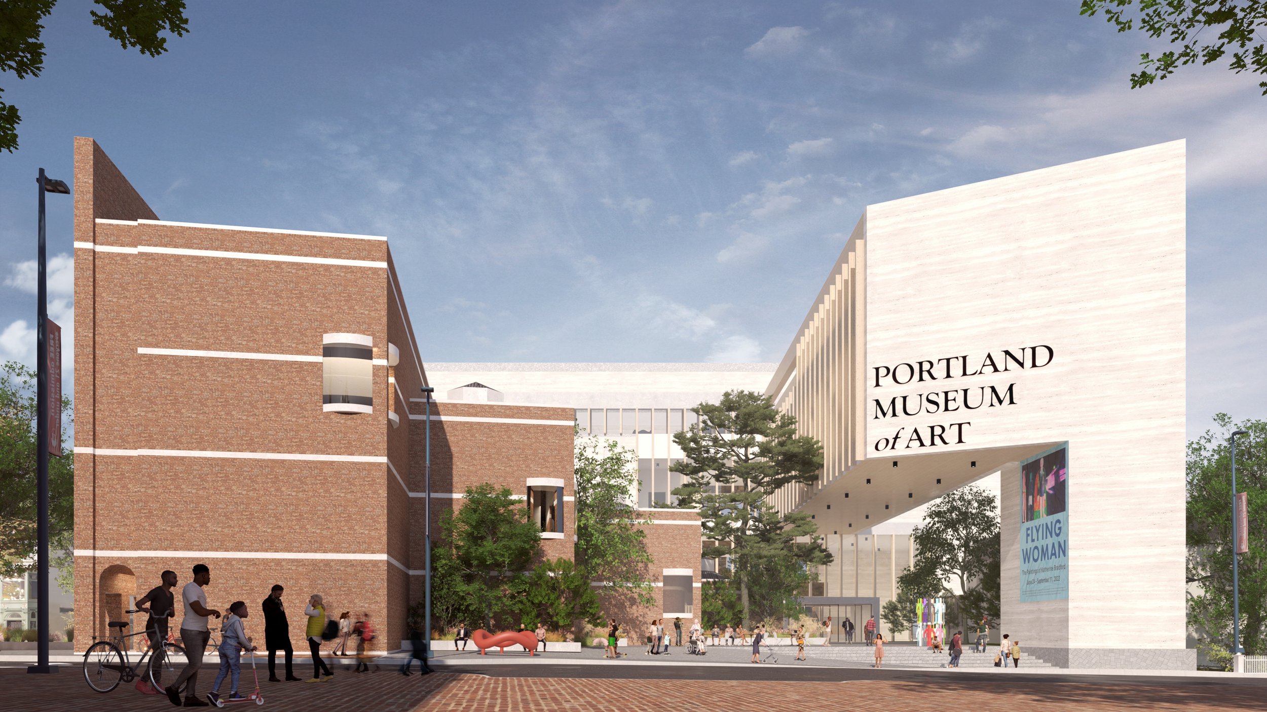  The New Wing seen from High St in the Summer. Image courtesy of Portland Museum of Art, Maine / Adjaye Associates / Dovetail Design Strategists 
