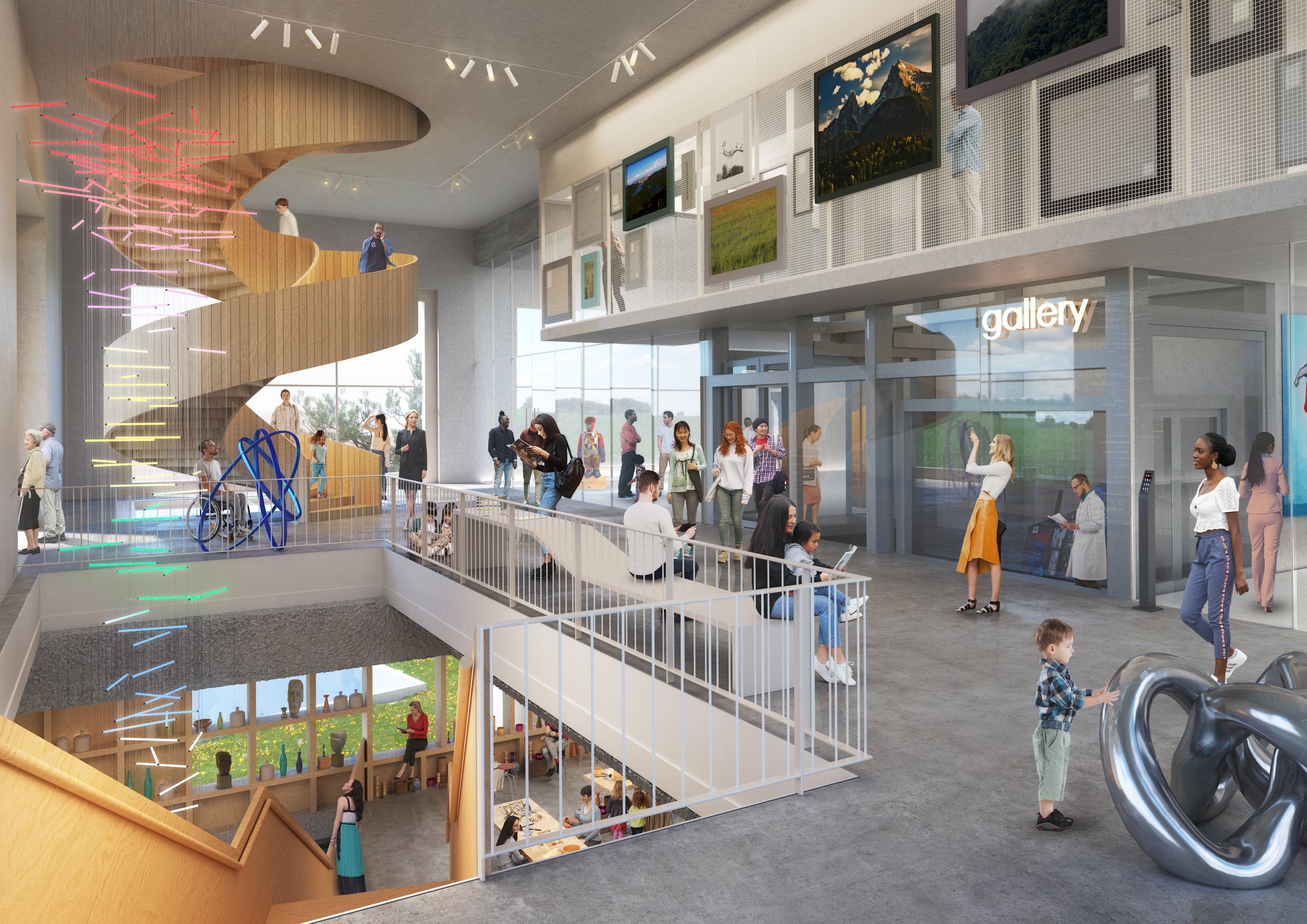  New Wing Interior. Image courtesy of Portland Museum of Art, Maine / MVRDV / Dovetail Design Strategists 