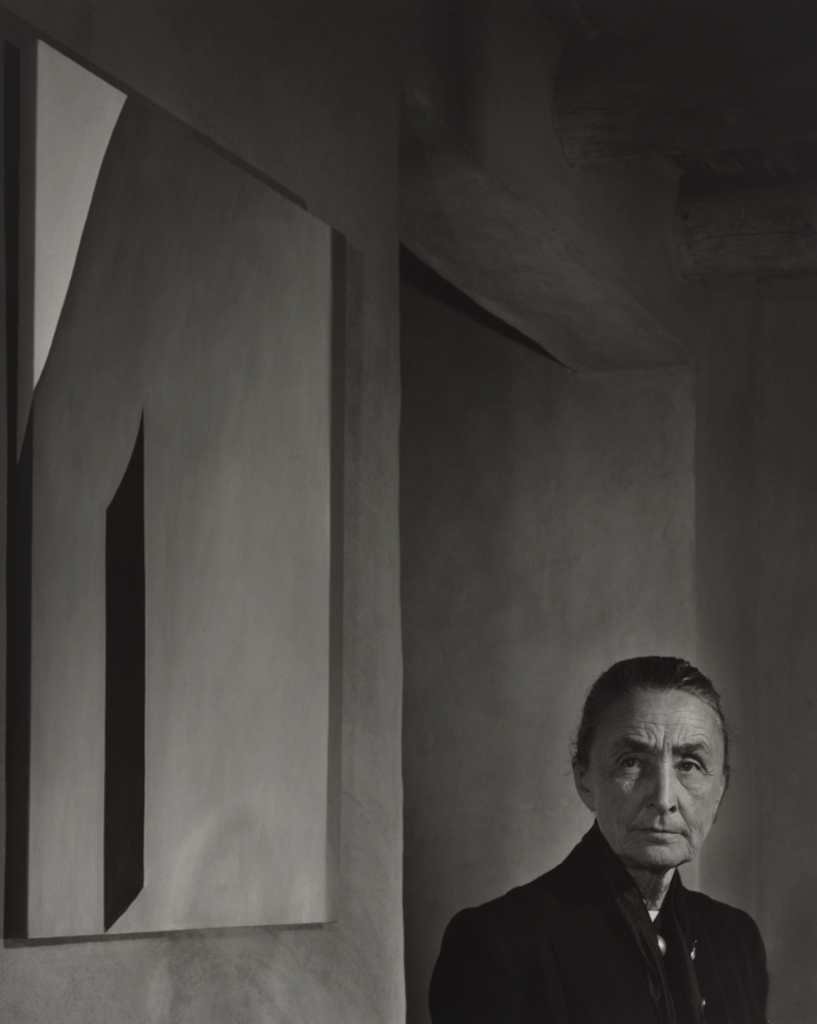   Yousuf Karsh  Canada (born Armenia), 1908–2002  Georgia O'Keefe , 1956 gelatin silver print, 19 1/2 x 15 3/4 inches Promised Gift from the Judy Glickman Lauder Collection, 5.2020.3 