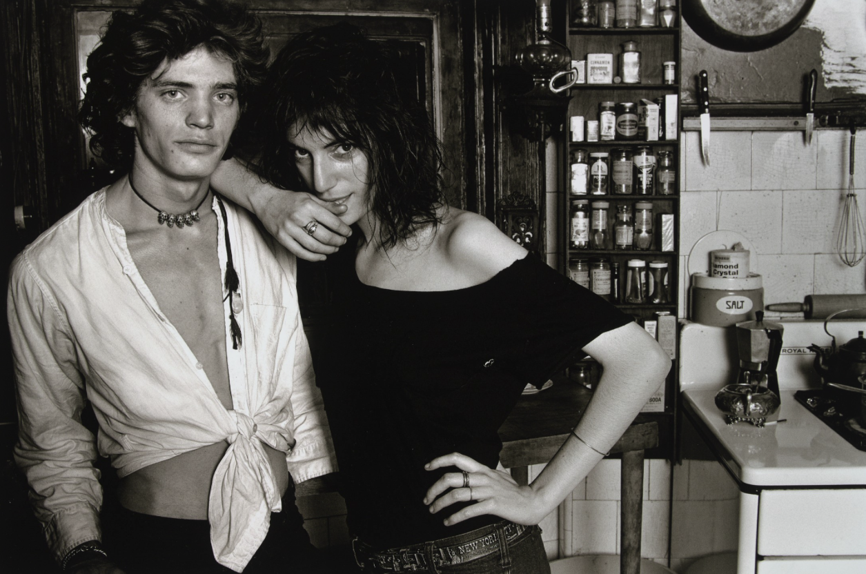   Norman Seeff  United States (born South Africa), born 1939   Robert Mapplethorpe and Patti Smith, New York , 1969 archival pigment print, 15 x 22 inches Promised Gift from the Judy Glickman Lauder Collection, 1.2016.1 