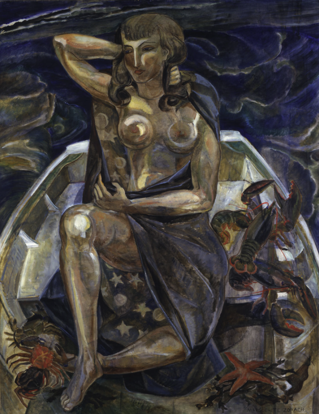   Marguerite Thompson Zorach  United States, 1887–1968  Diana of the Sea , 1940 oil on canvas, 44 x 34 inches Museum purchase in memory of Tessim Zorach, with support from Friends of the Collection, The Peggy and Harold Osher Acquisition Fund, Mr. an