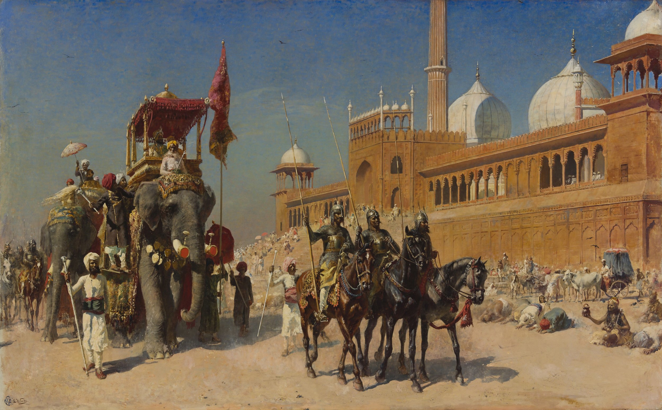 Mythmaking as Spectacle, "The Great Mogul and His Court Returning from the Great Mosque at Delhi, India" | Edwin Lord Weeks