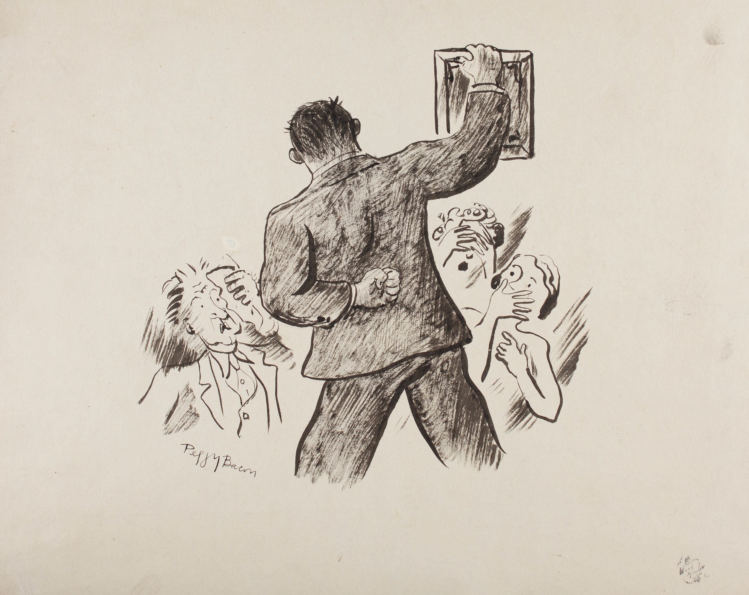  Peggy Bacon (United States, 1895–1987),  Auction Notice , 1931, ink on wove paper, 7 1/2 x 8 3/4 inches. Museum purchase with support from Mary-Leigh Call Smart, 1981.1089 