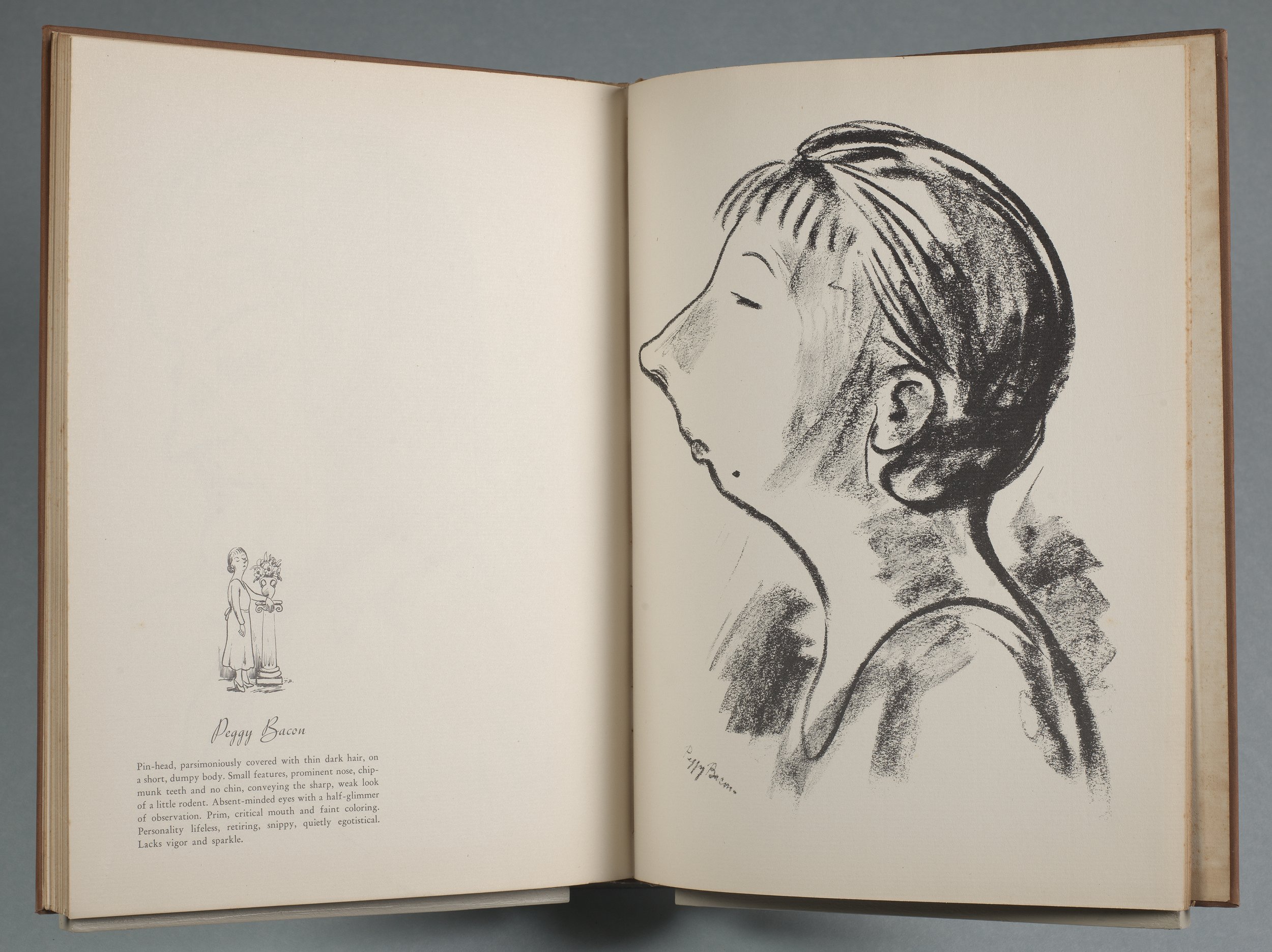  Peggy Bacon (United States, 1895 - 1987),  Peggy Bacon  from  Off with their Heads! , 1934, clothbound hardcover book with 39 offset lithograph illustrations on paper, 12 1/2 x 9 1/2 x 1/2 inches. Museum purchase with support from the Barbara Cash C