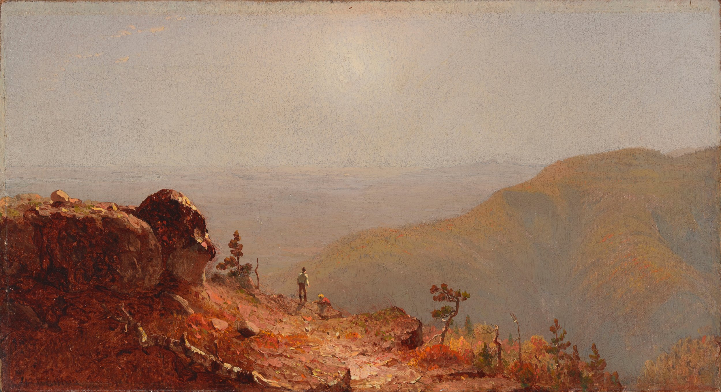   Sanford Robinson Gifford  United States, 1823–1880  Study for the View from South Mountain in the Catskills , 1873  oil on canvas, 8 1/2 x 15 1/2 inches Gift of Walter B. and Marcia F. Goldfarb, 2016.22 