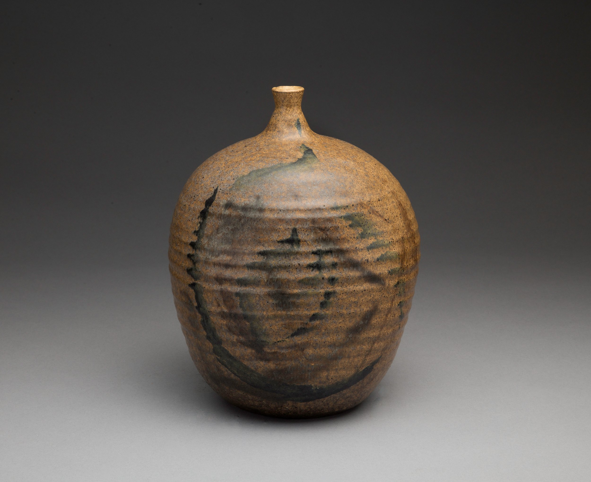   Toshiko Takaezu  United States, 1922–2011  Vase , before 1959 wheel-thrown stoneware with brush-painted glazed decoration, 10 1/2 x 8 x 7 inches Estate of Francis and Priscilla Merritt, 2020.9 