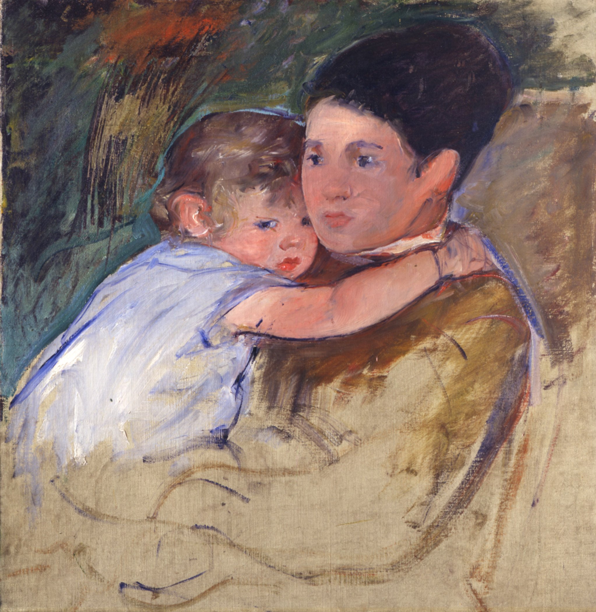   Mary Cassatt  United States, 1844–1926  Anne and her Nurse , circa 1897 oil on canvas, 27 1/2 x 23 1/2 inches Gift of Elizabeth B. Noyce in honor of Roger and Katherine Woodman, 1996.12 