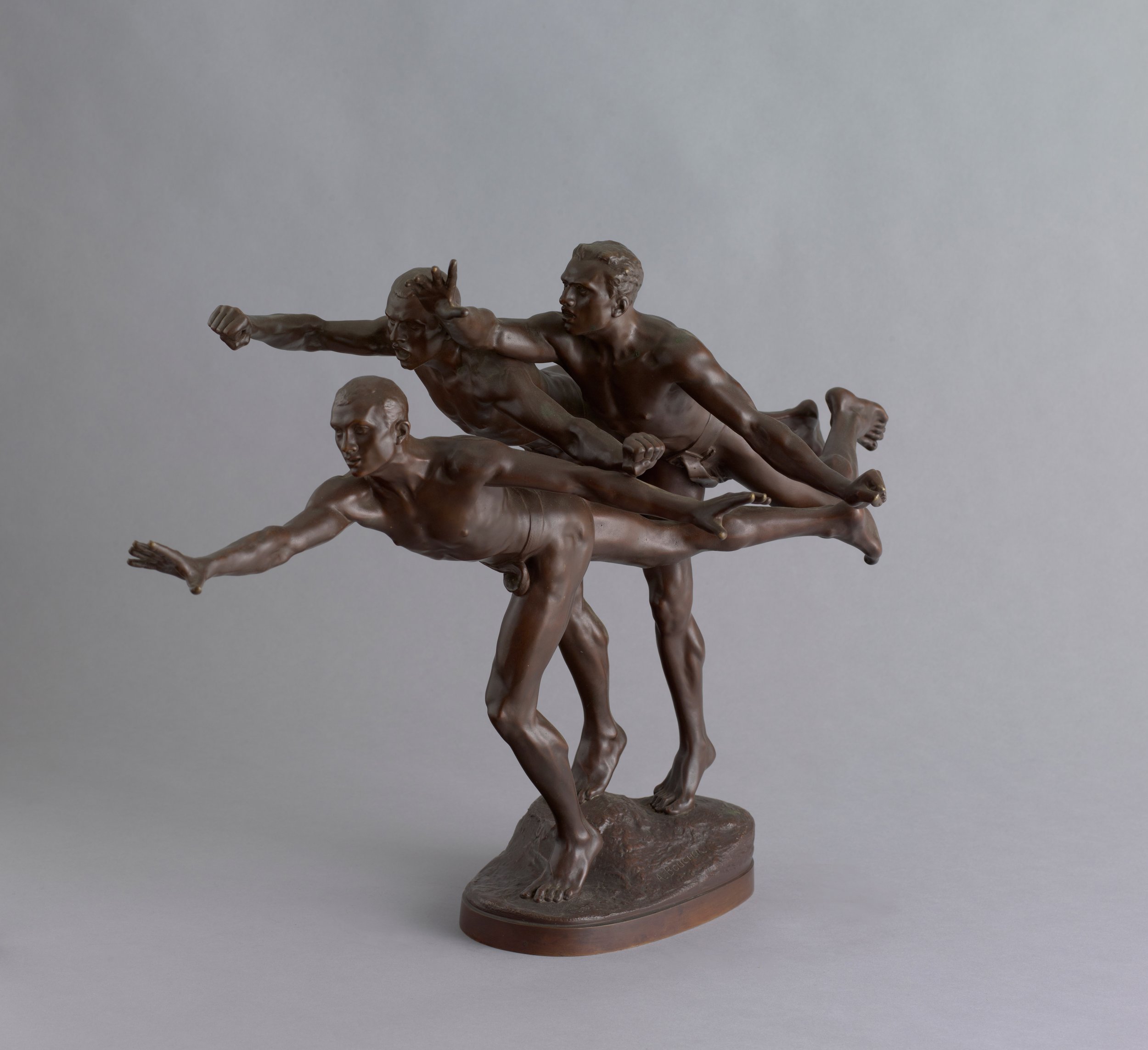   Alfred Boucher  France, 1850–1934  Au But (The Finishing Line) , circa 1890  bronze, 18 x 26 3/4 x 15 inches Bequest of Eleanor G. Potter, 2021.6.10 