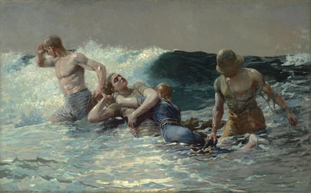 Winslow Homer (United States, 1836–1910), Undertow, 1886, oil on canvas, 29 13/16 x 47 5/8 inches. Clark Art Institute, Acquired by Sterling and Francine Clark before 1955, 1955.4