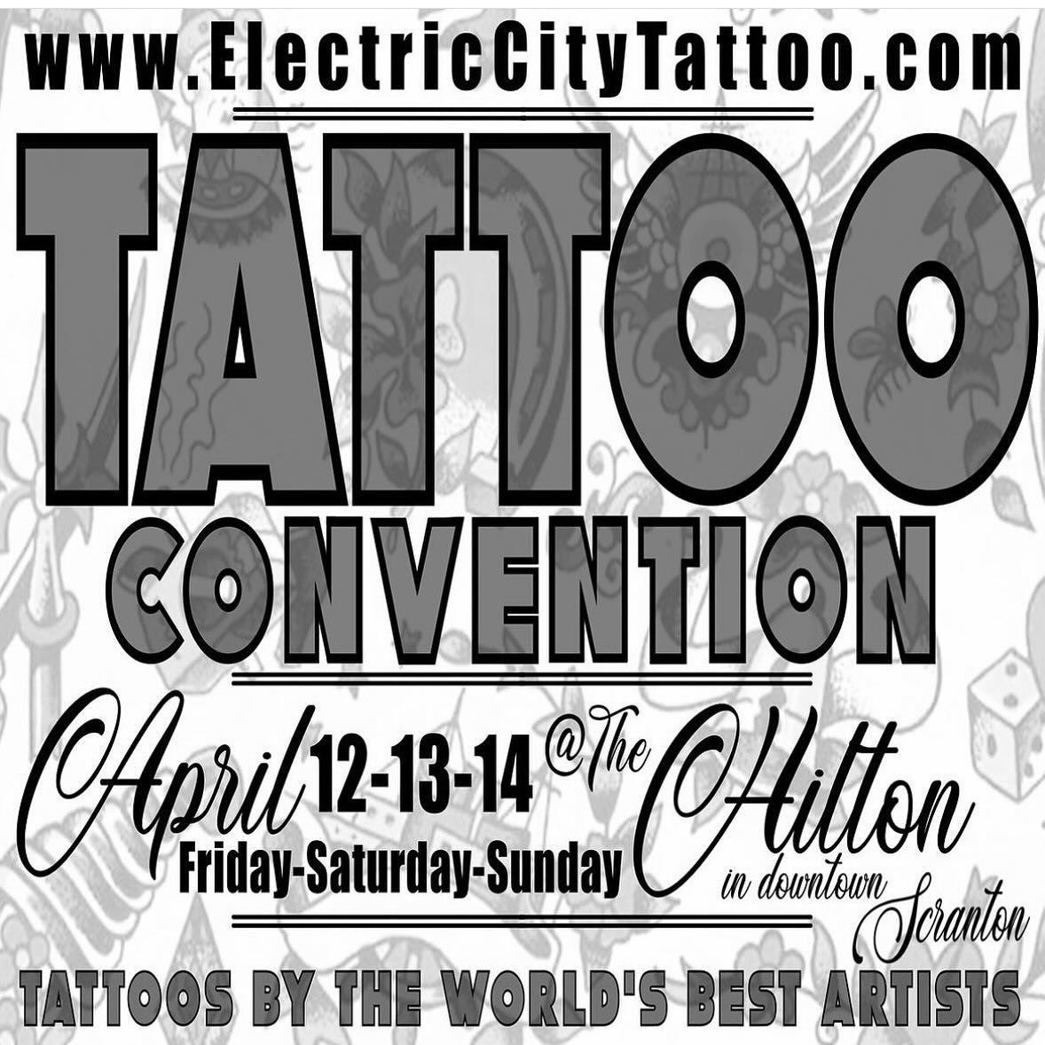 The shop will be closed Thursday 4/11/24-Monday 4/15/24. We will be spending the weekend tattooing at the Electric City Tattoo @scranton_tatcon Convention. 

Normal business hours will resume as scheduled on Tuesday 4/16/24. 

Thanks for your continu