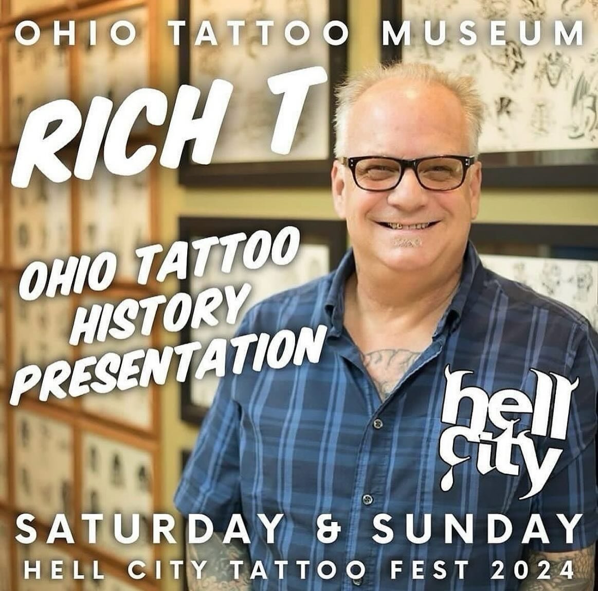 This Friday May 17th-Sunday May 19th Rich T @rich_t_tattoos , Gabe @gabriel_richmond , and Memphis @tattoosbymemphis will be attending/participating in the Hell City Tattoo festival.

Rich T @rich_t_tattoos will be giving Presentations on Ohio Tattoo