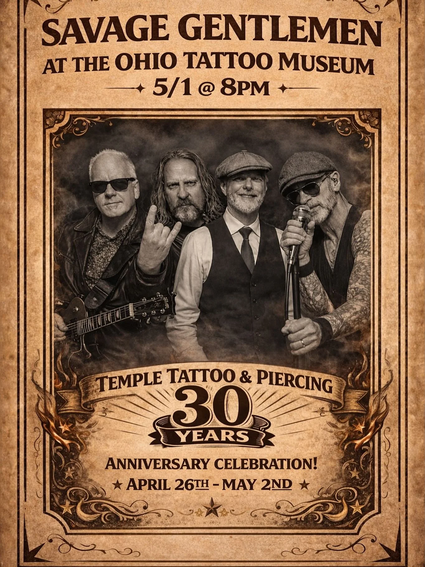 🔥 We&rsquo;re excited to welcome Savage Gentlemen to our 30th Anniversary Celebration! 🔥
Blending NYC roots, California rock pedigree, and Midwest grit, Savage Gentlemen delivers seasoned, unapologetic rock &amp; roll. Featuring Ron Young (Little C
