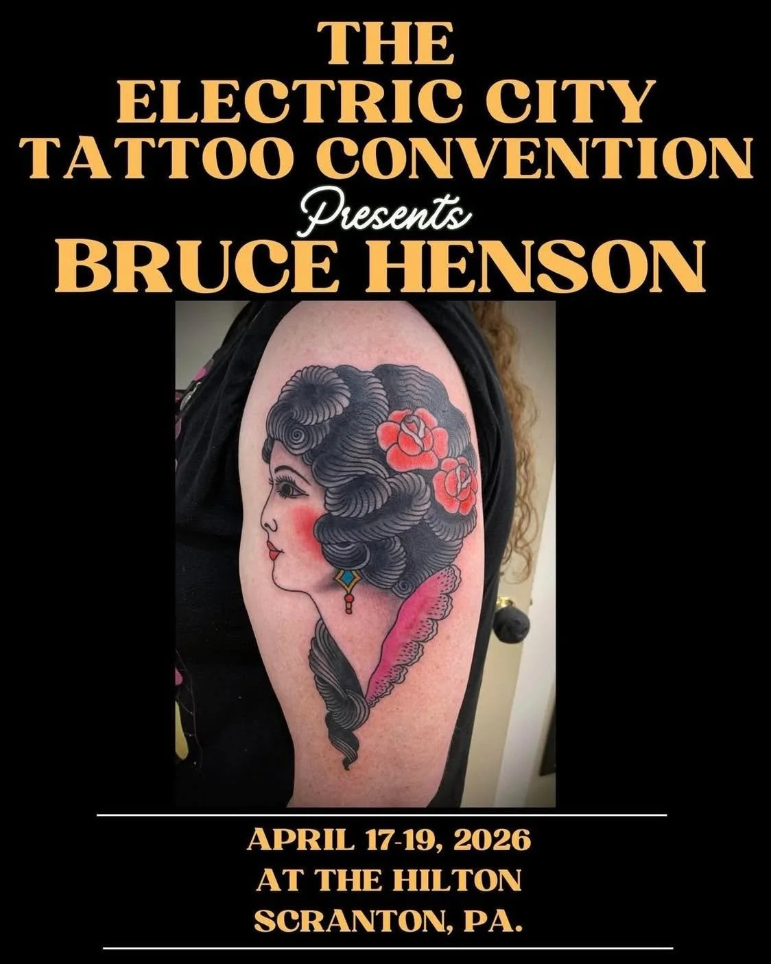 Bruce will be tattooing at the Electric City Tattoo Convention, April 17-19. Contact him here at Temple Tattoo and Piercing or just stop by the booth. 
See more info here: https://www.electriccitytattoo.com/convention

**Please note, this means Bruce