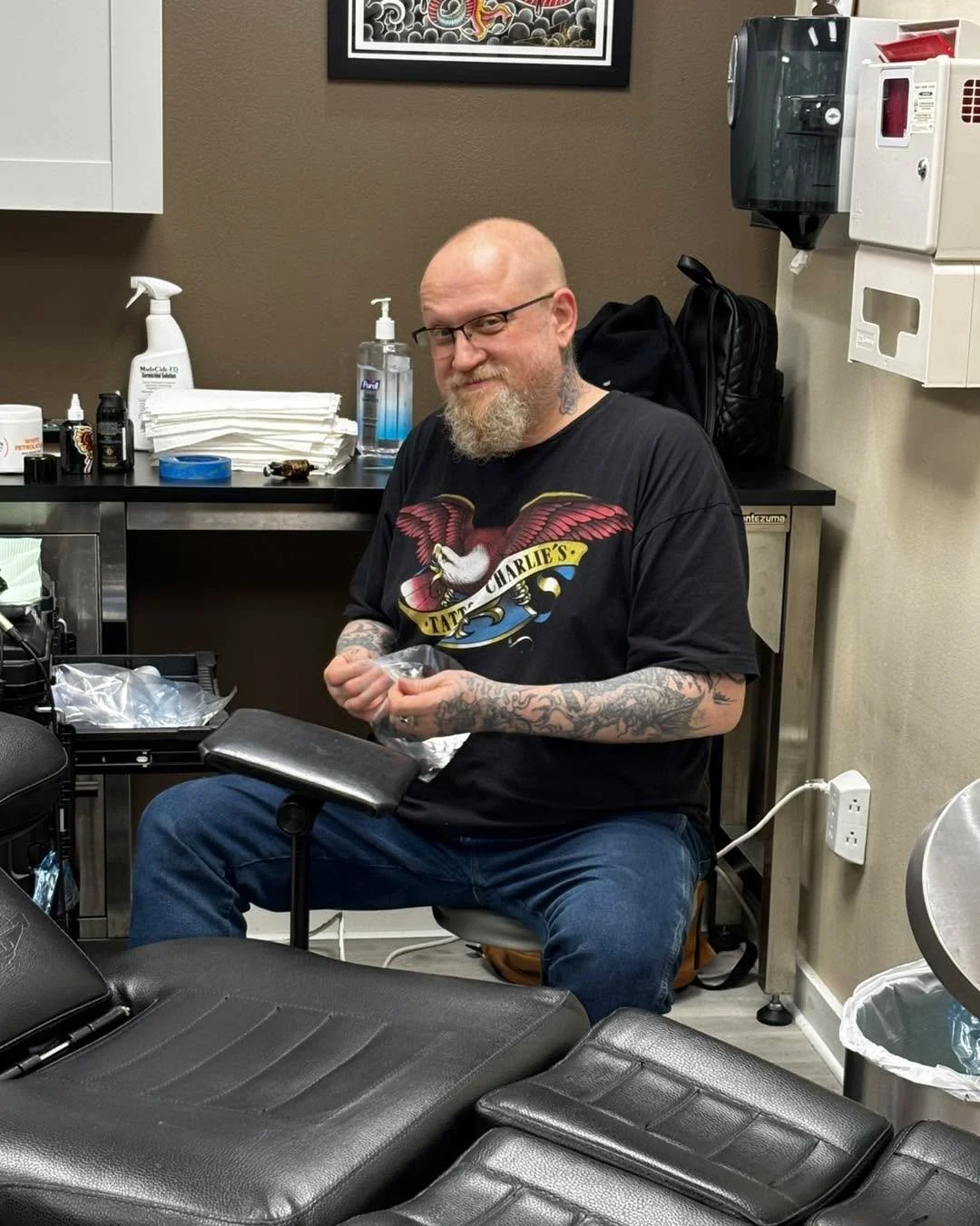 Day 1 is done. Hope every day is as fun as the first has been. A HUGE thank you to all those who came out either to work, perform or just to spend some time with us. More guest to come through the week!!! #fricht #templetattooohio #ohiotattoomuseum