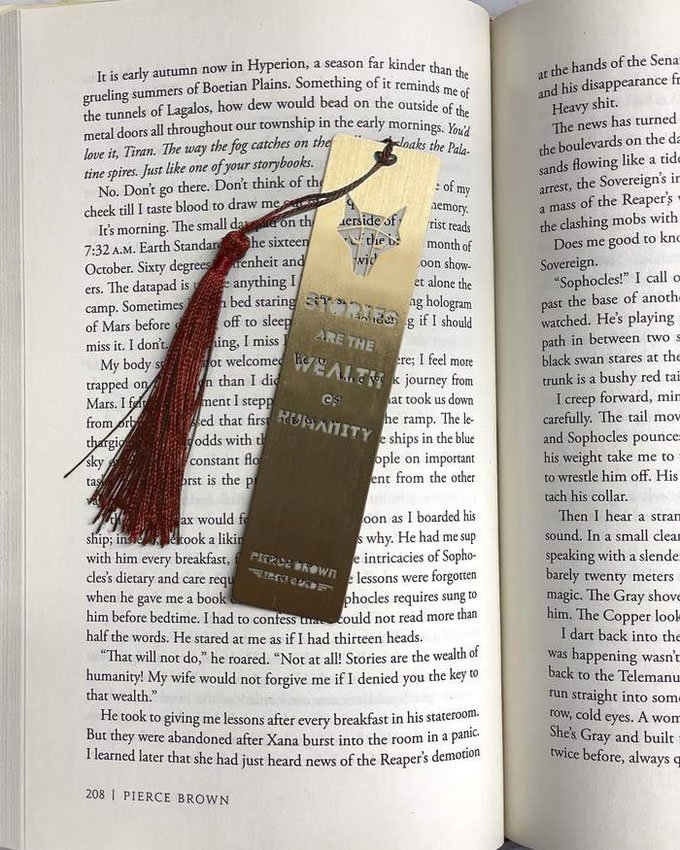 Stories Are The Wealth of Humanity: Brass Bookmark
