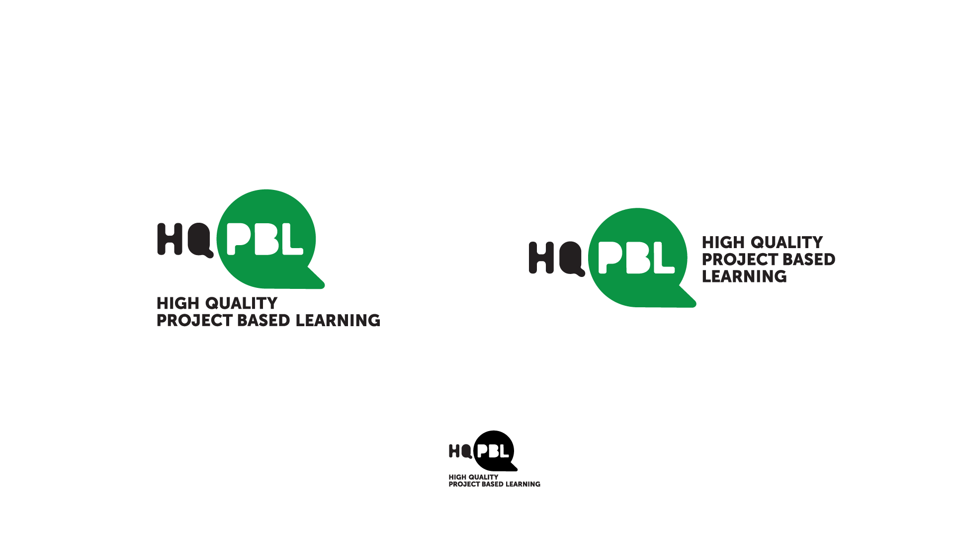  This design concept was inspired by the power skills of collaboration and communication that are among the benefits of project-based learning. The speech bubble is representative of the Q and creates a strong, iconic mark. These options explore the 