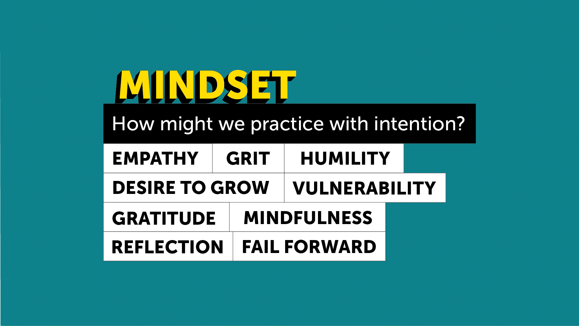 At One Stone, mindfulness is part of our BLOB (Bold Learning OBjectives) and something we work on not just in December but throughout the year. (BLOB © 2017 One Stone)