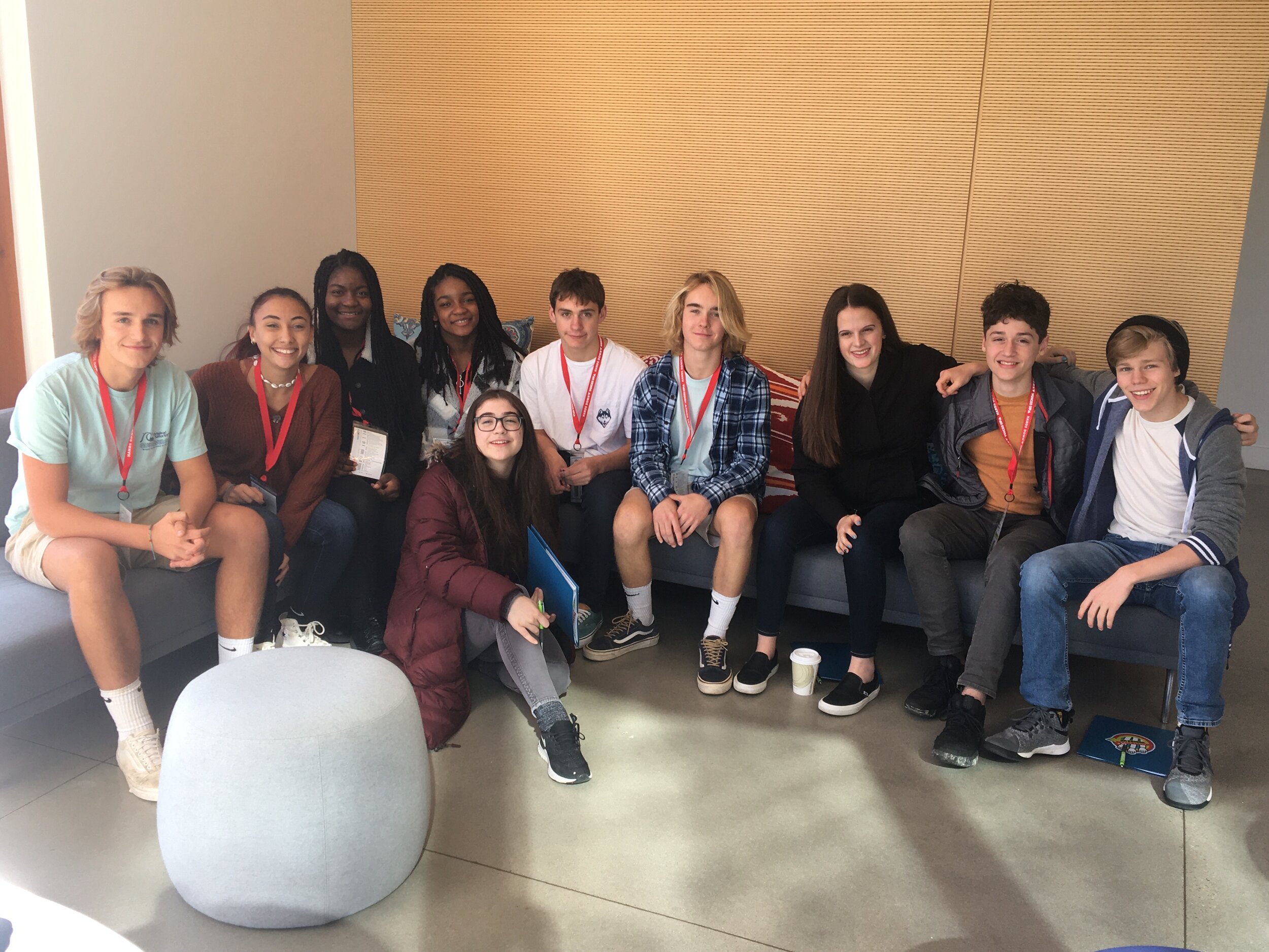  Ten Workspace students from Bethel, Connecticut attended the Hands Down, Voices Up summit in Boise from October 23-25. From left to right: Brady K., Isabella A., Kiana S., Ziya S., Jack D. Forrest A., Andralyn A., Nathaniel V., Tristan F., Sophia B.